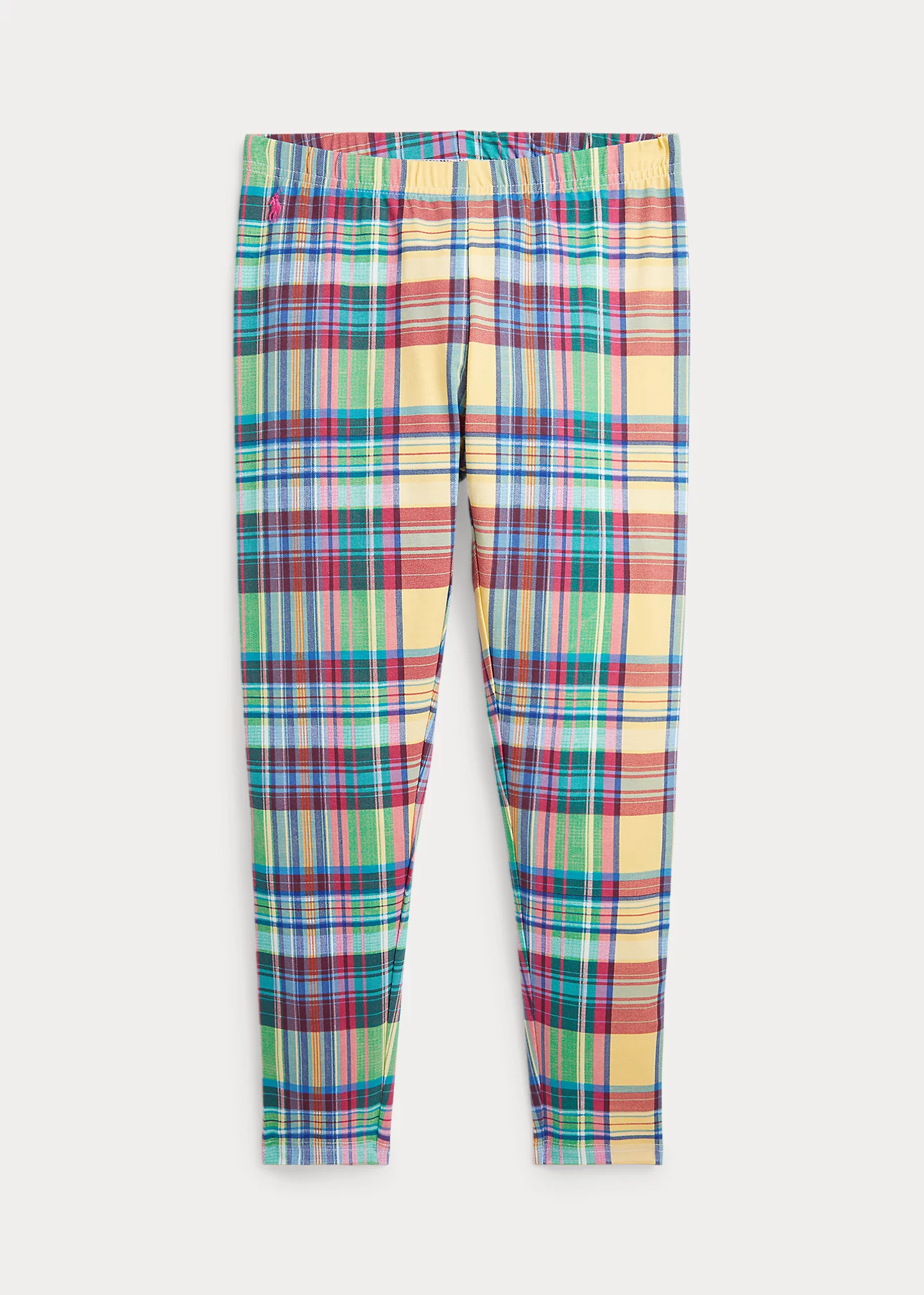 Madras-Print Stretch Jersey Legging