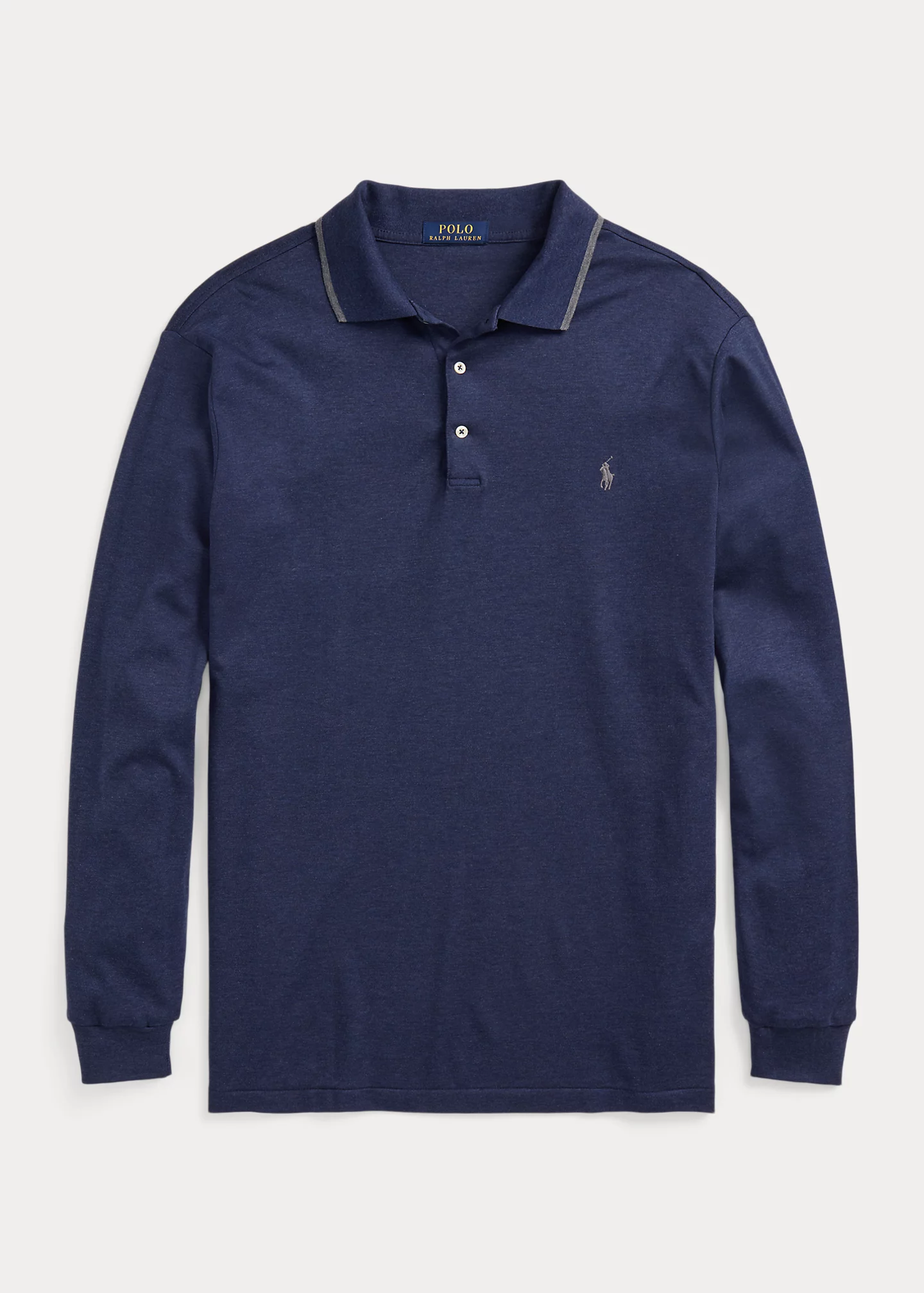 Soft Cotton Long-Sleeve Polo Shirt