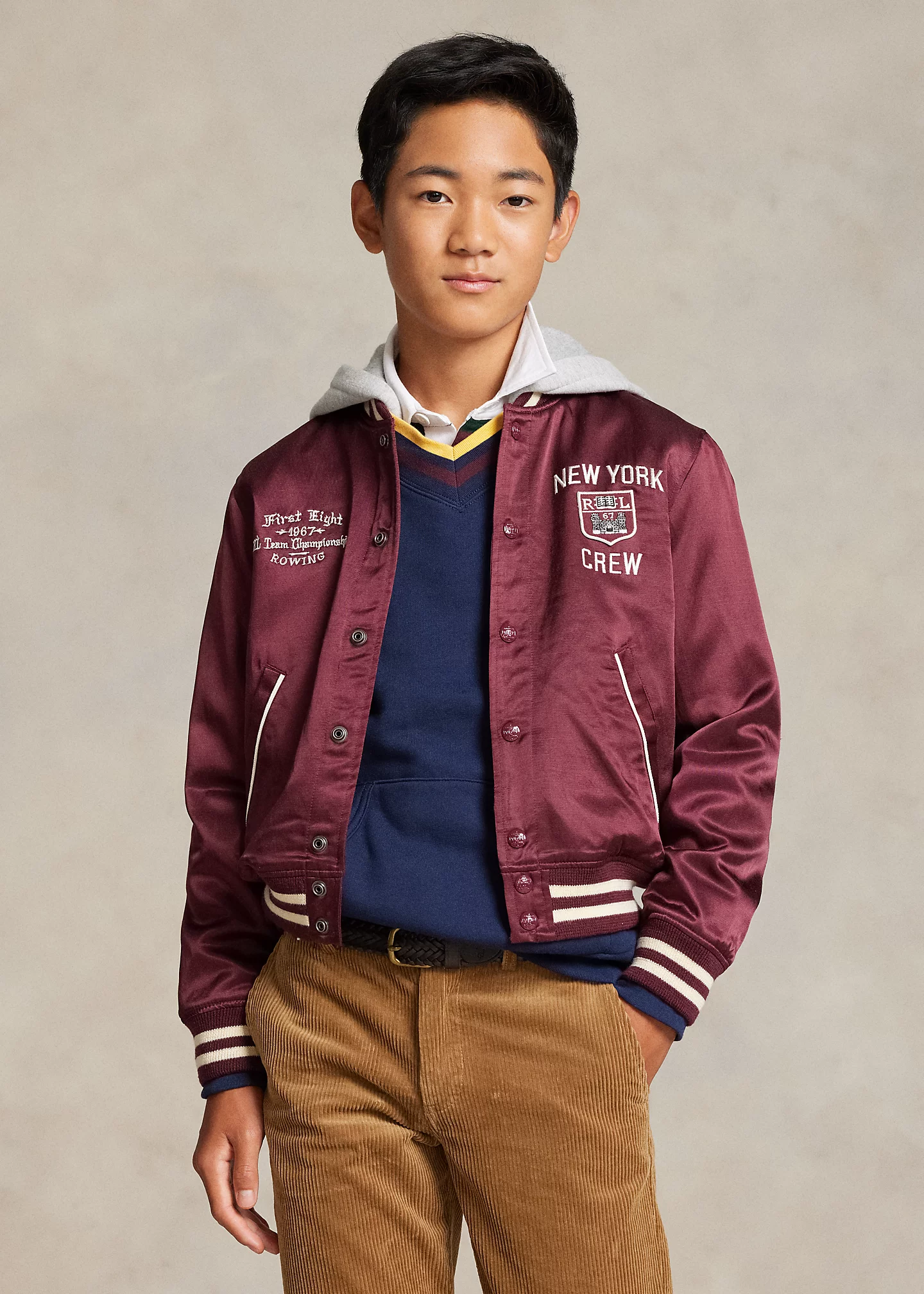 Varsity-Inspired Satin Jacket