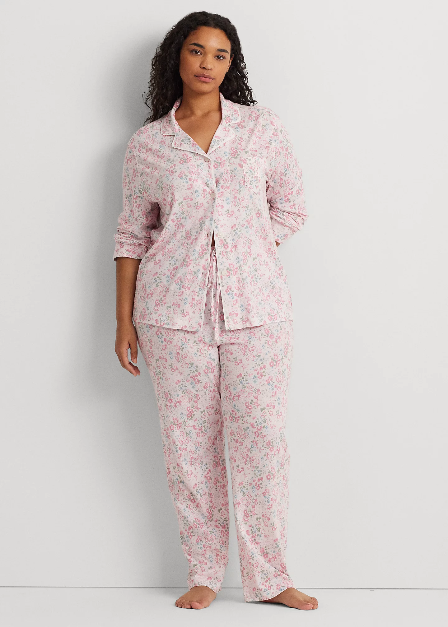 Floral Cotton-Blend Jersey Sleep Set