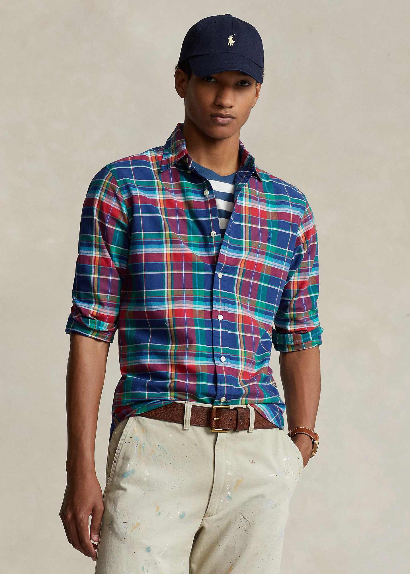 Classic Fit Plaid Oxford Shirt