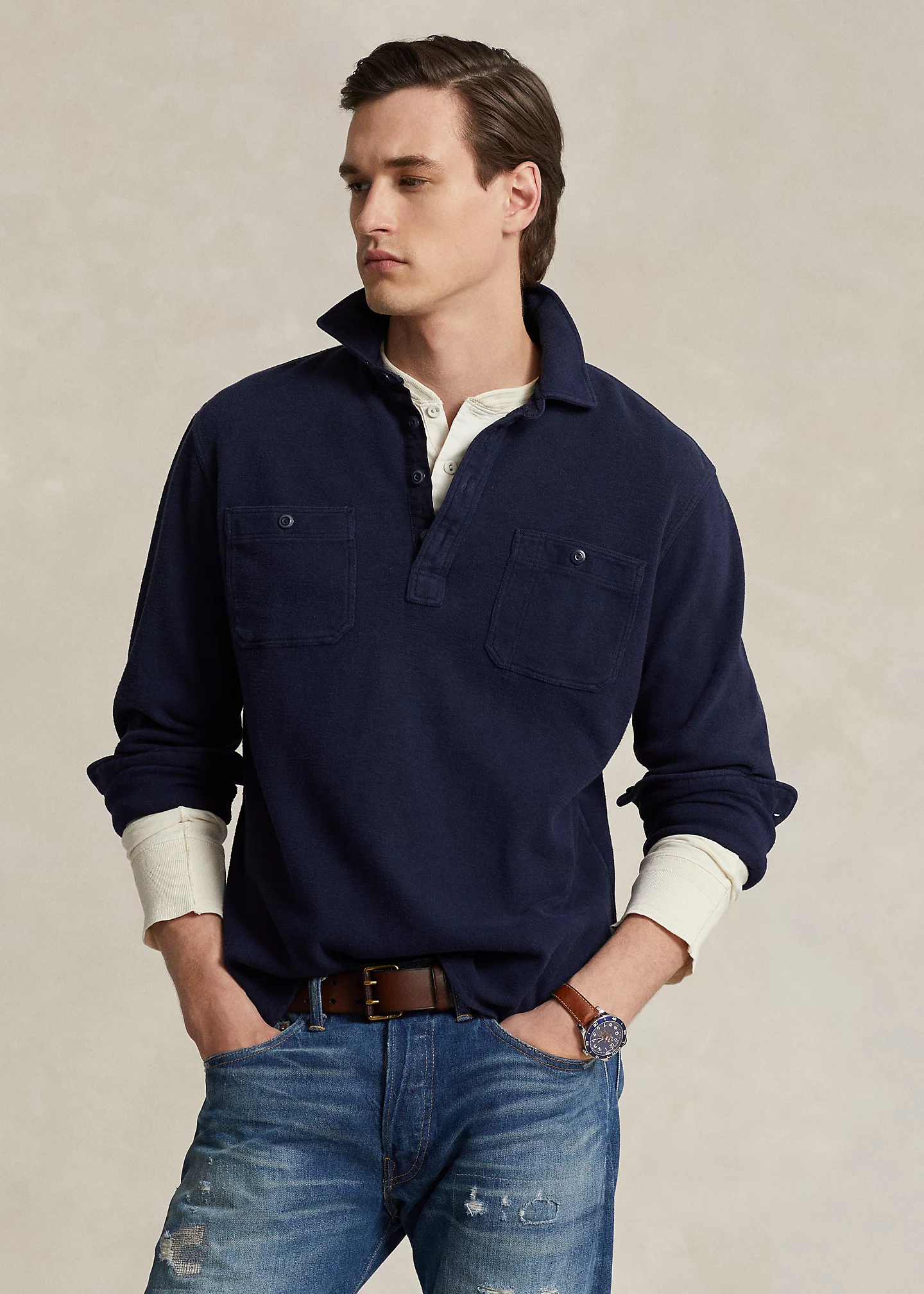 Classic Fit Moleskin Popover Workshirt