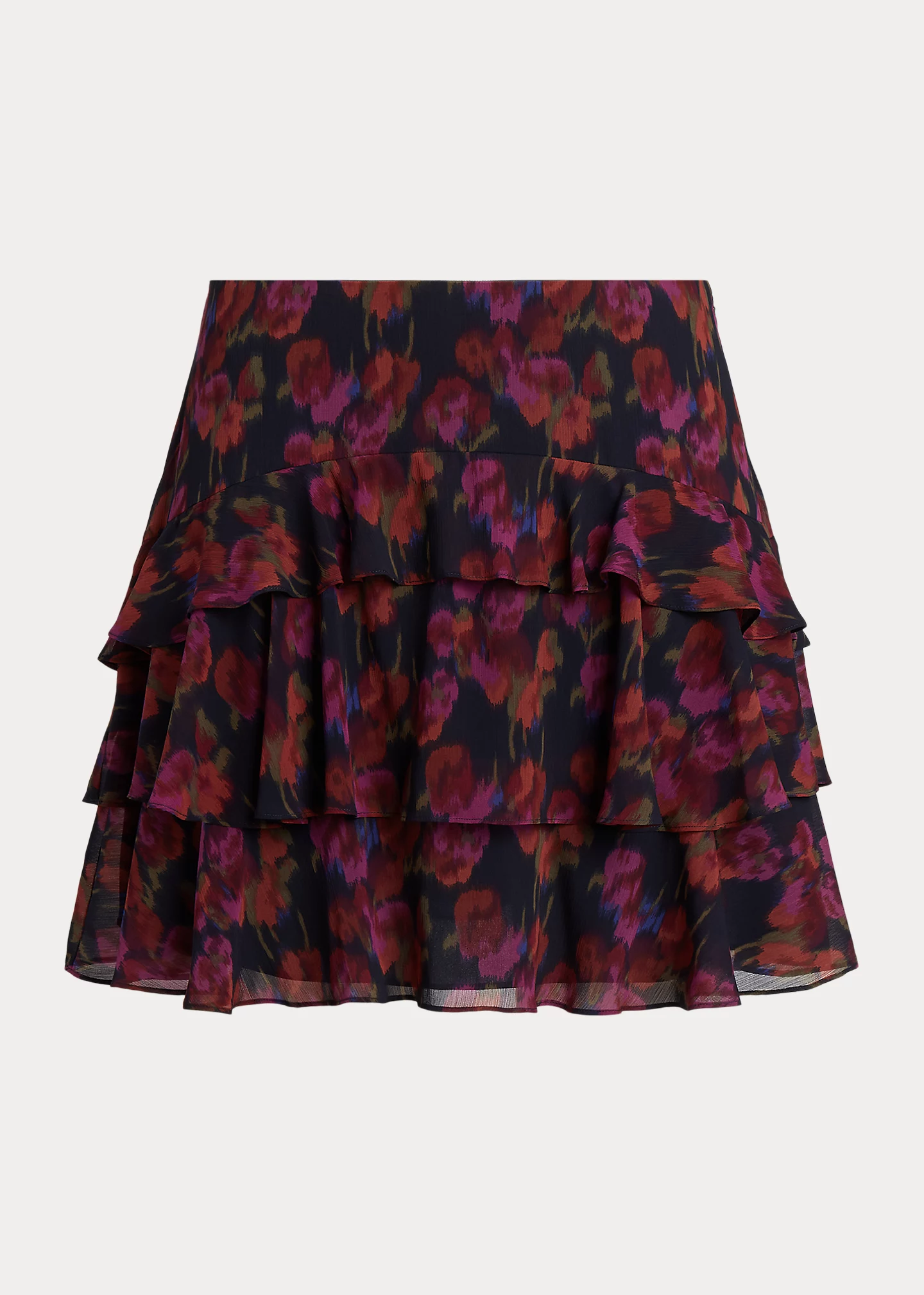 Floral Crinkle Georgette Tiered Skirt