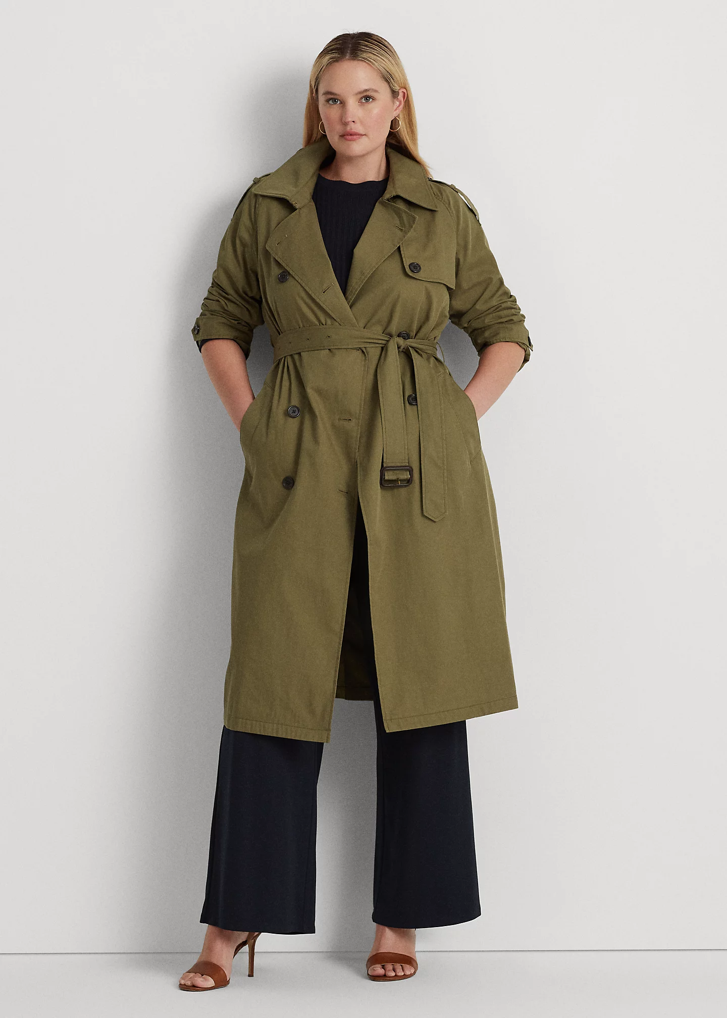 Double-Breasted Twill Trench Coat