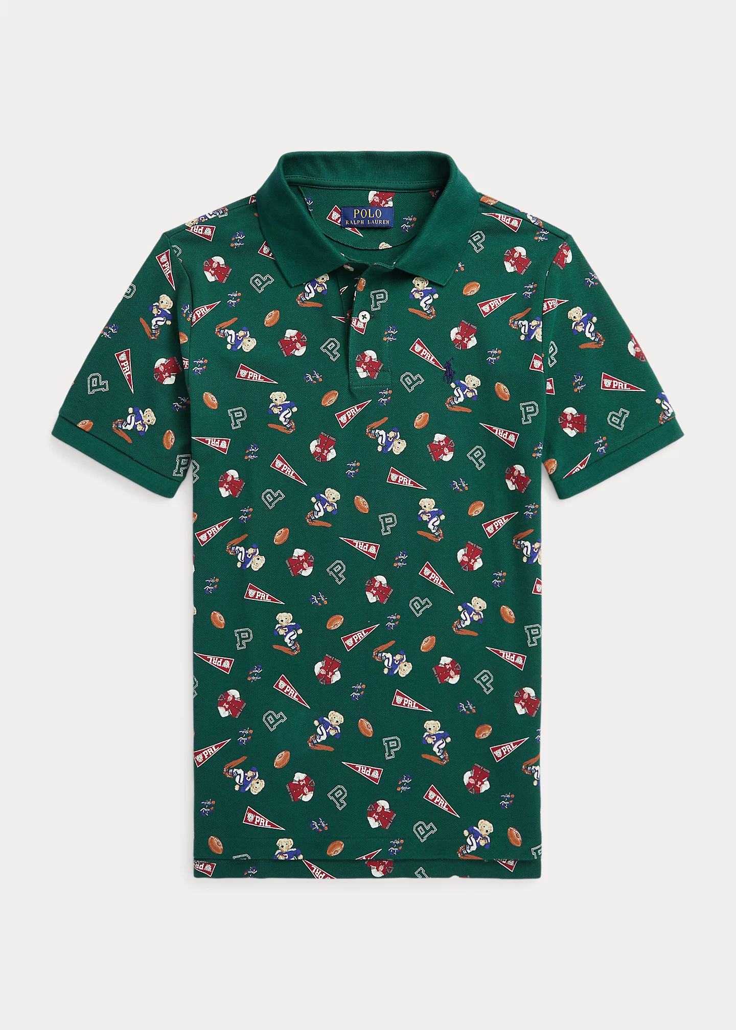 Football Polo Bear Cotton Polo Shirt