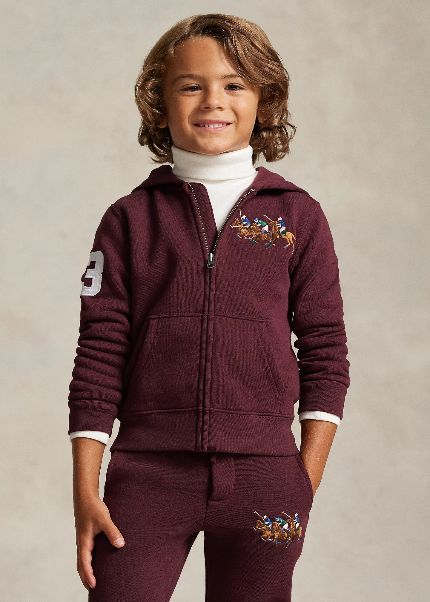 Triple-Pony Fleece Full-Zip Hoodie