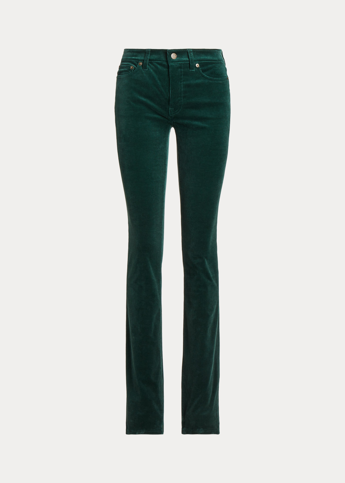 Stretch Corduroy Mid-Rise Straight Pant