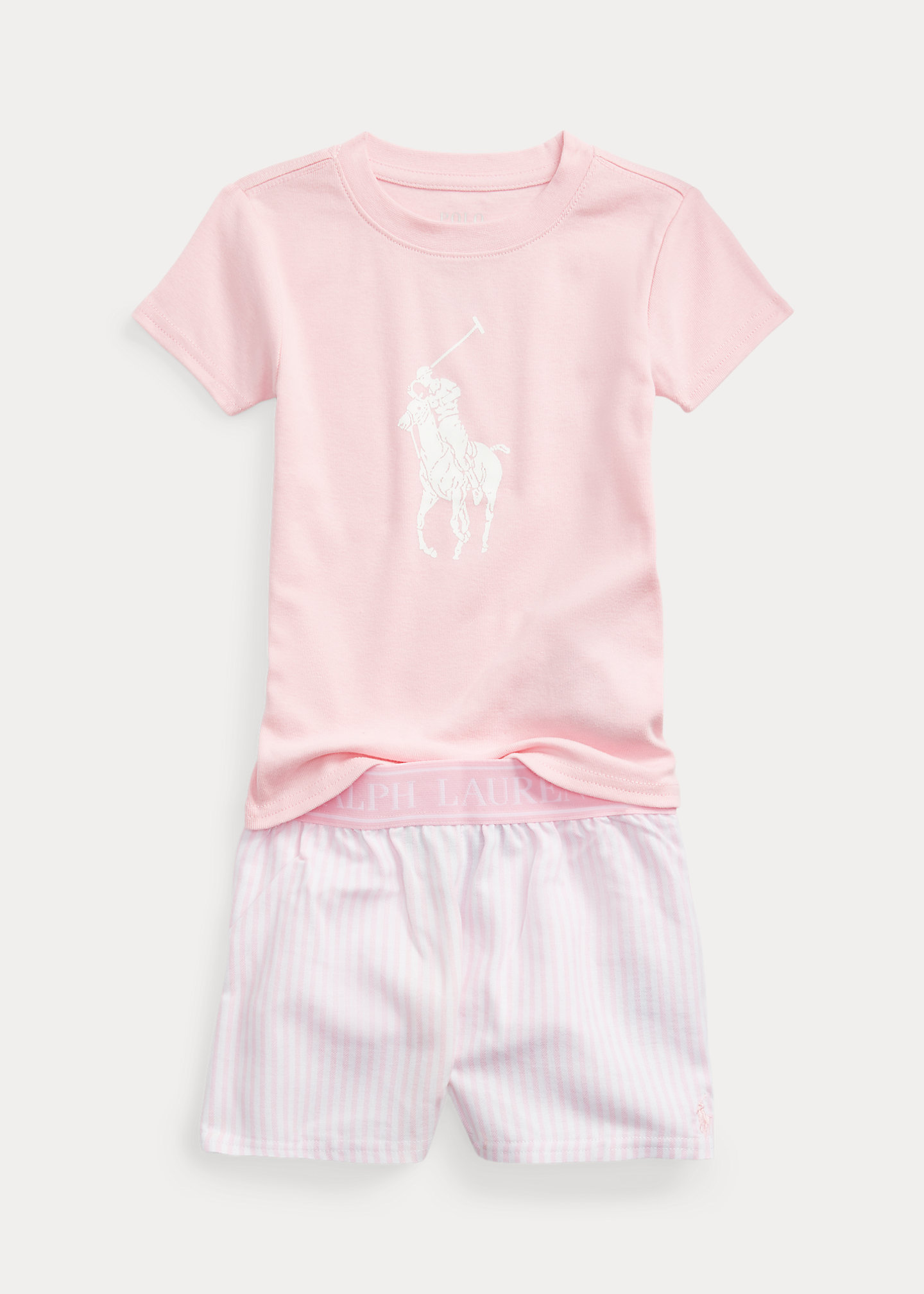 Cotton Tee & Flannel Short Sleep Set