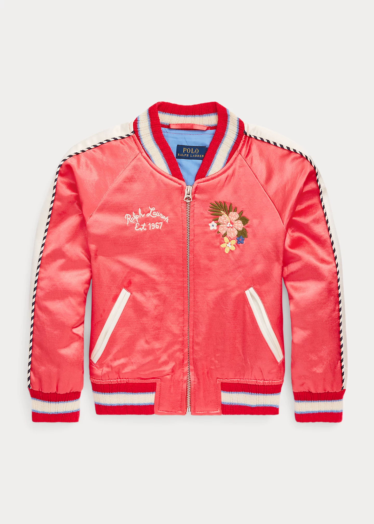 Tropical Satin Baseball Jacket