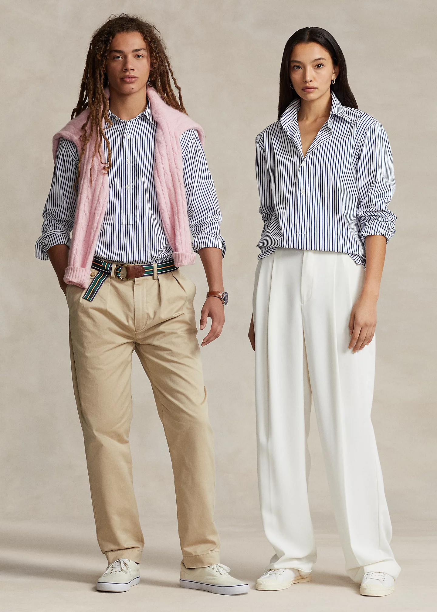 Classic Fit Striped Poplin Popover Shirt