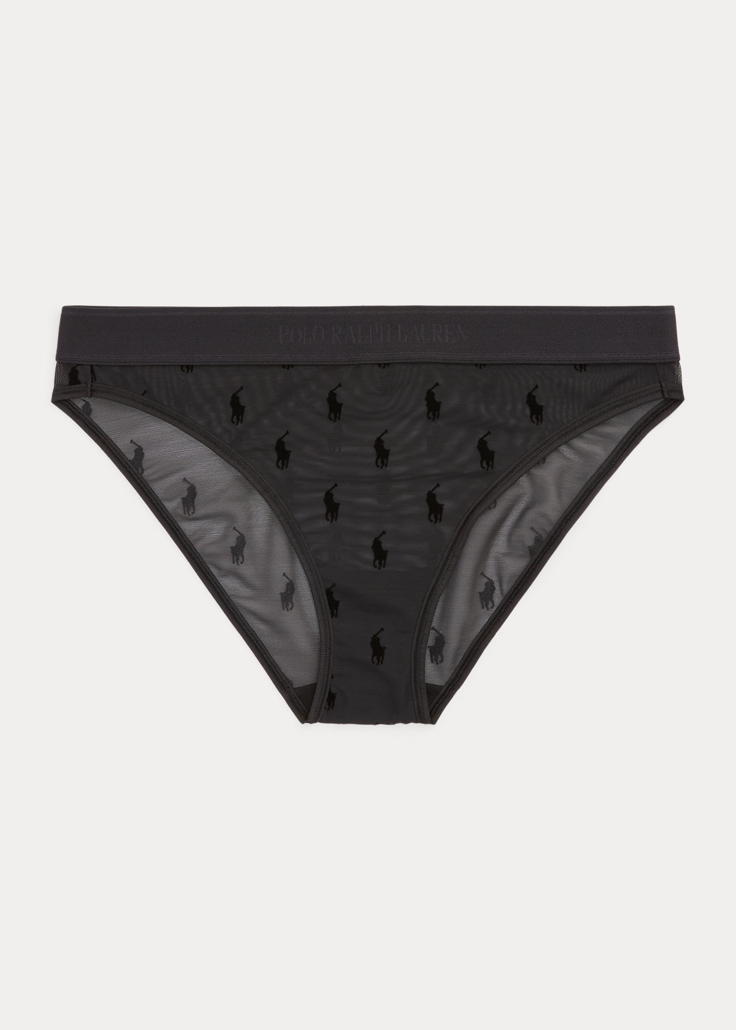 Flocked-Pony Logo Mesh Bikini Brief