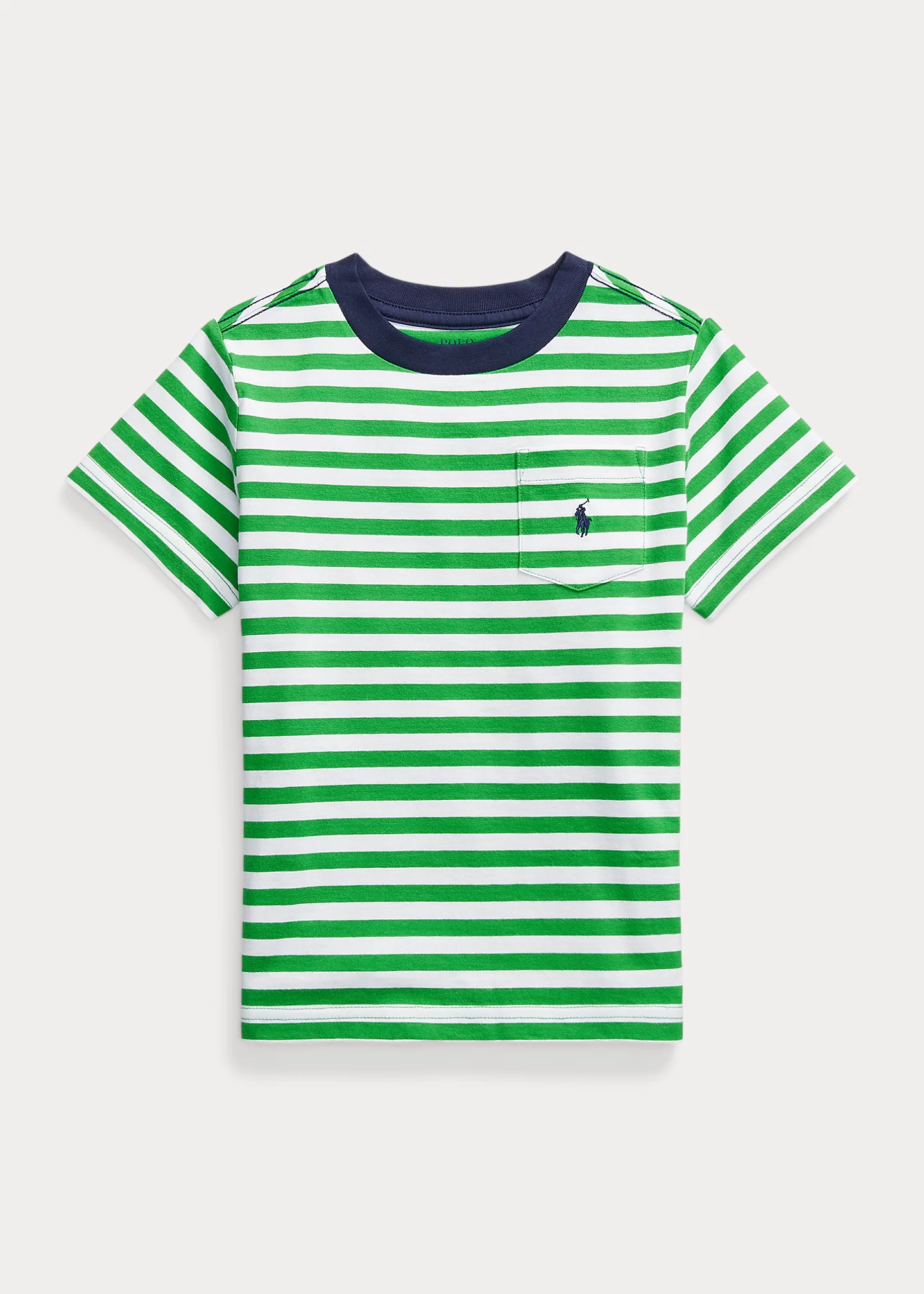 Striped Cotton Jersey Pocket Tee