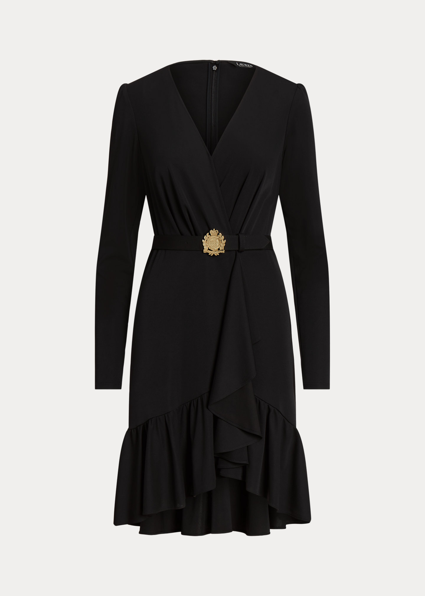 Belted Stretch Jersey Surplice Dress