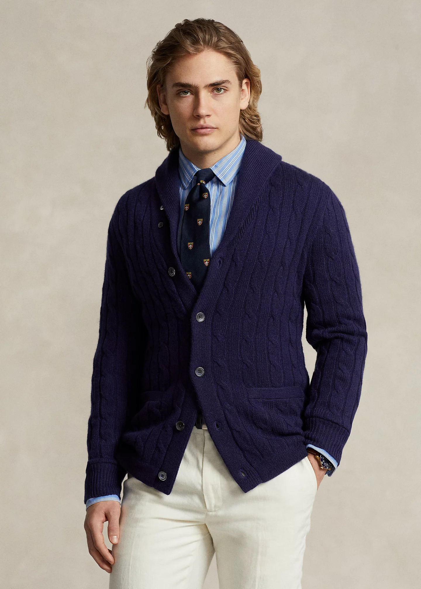 Cable-Knit Cashmere Cardigan
