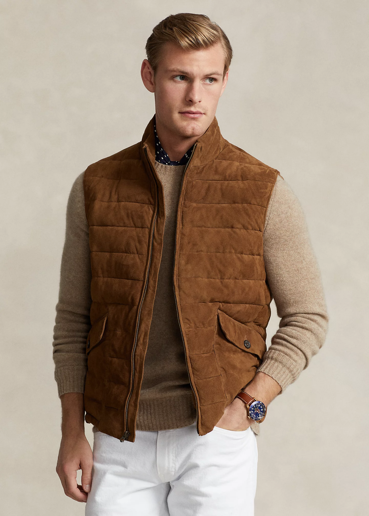 Quilted Suede Vest