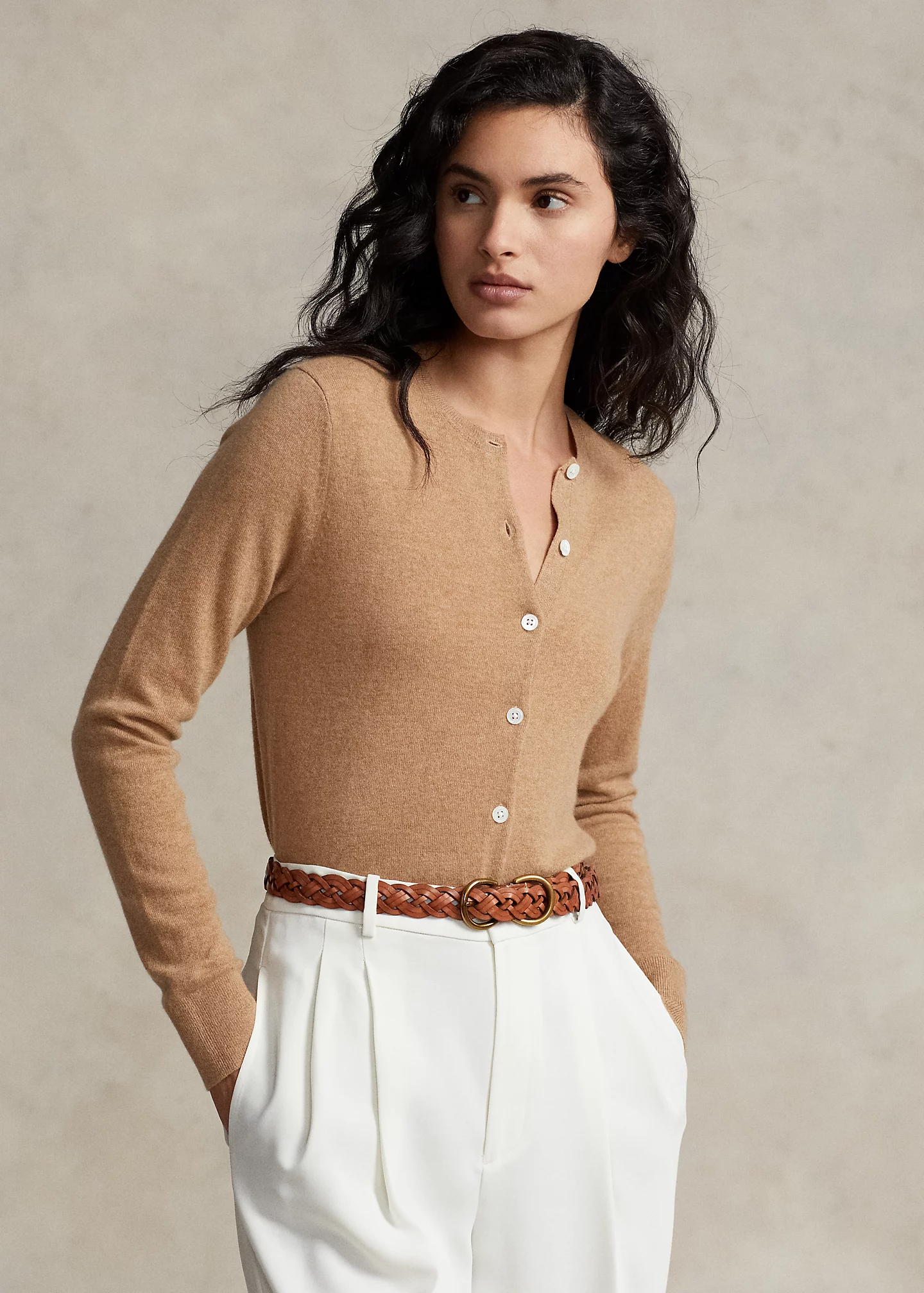 Cashmere Crewneck Cardigan