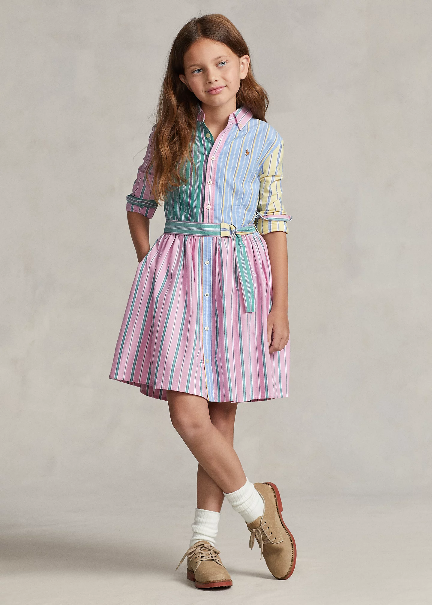 Belted Cotton Oxford Fun Shirtdress
