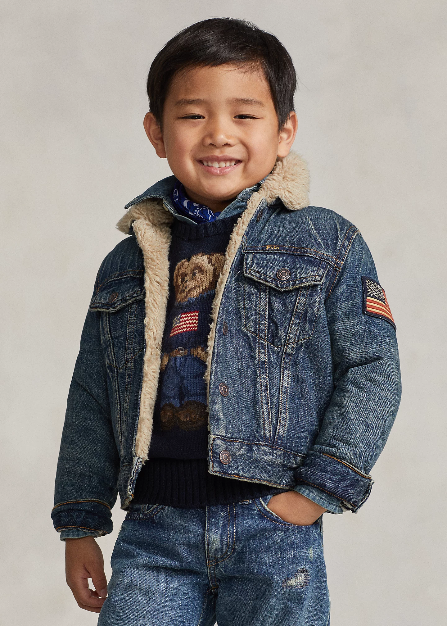 Fleece-Lined Denim Trucker Jacket