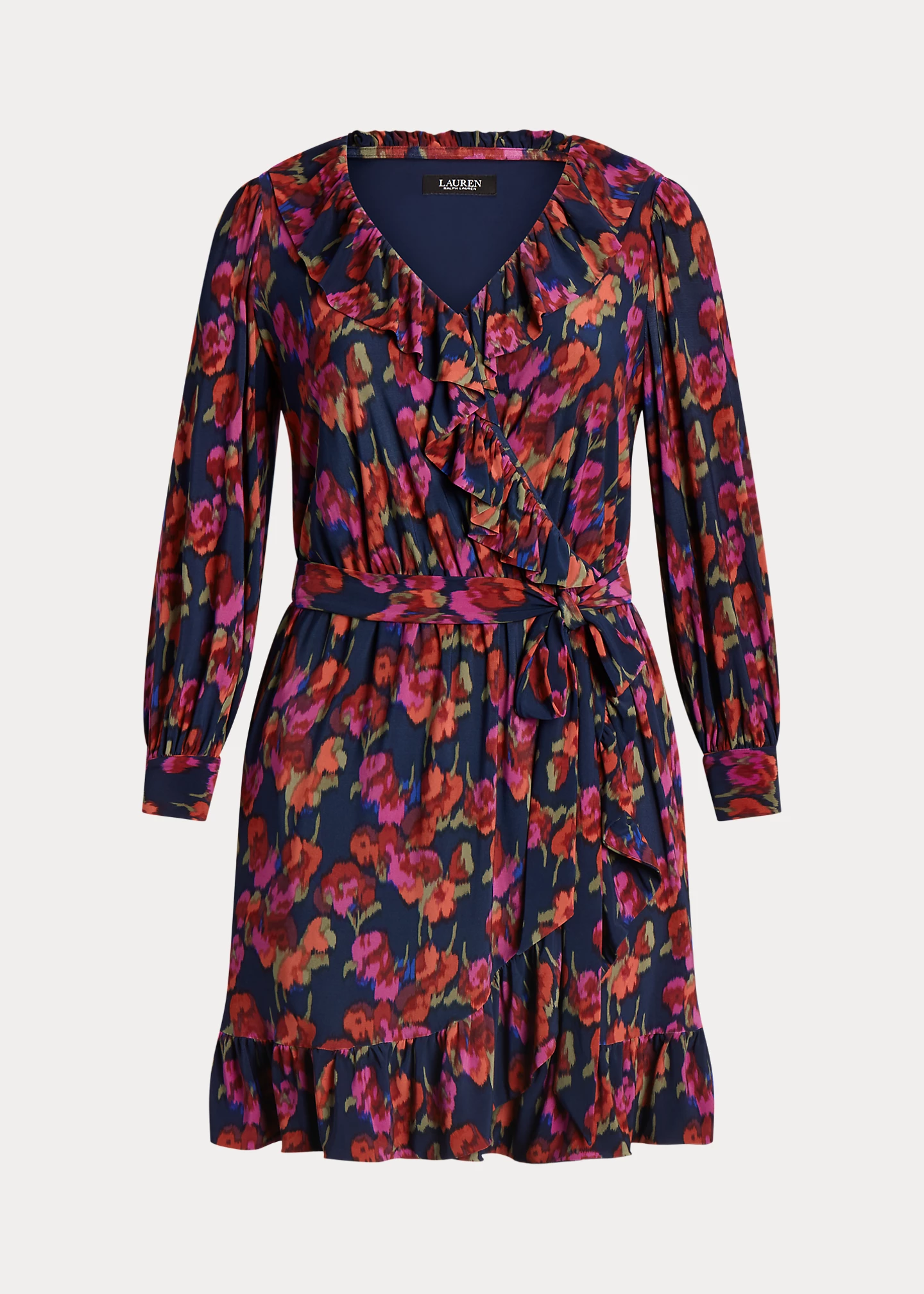 Floral Ruffle-Trim Jersey Dress