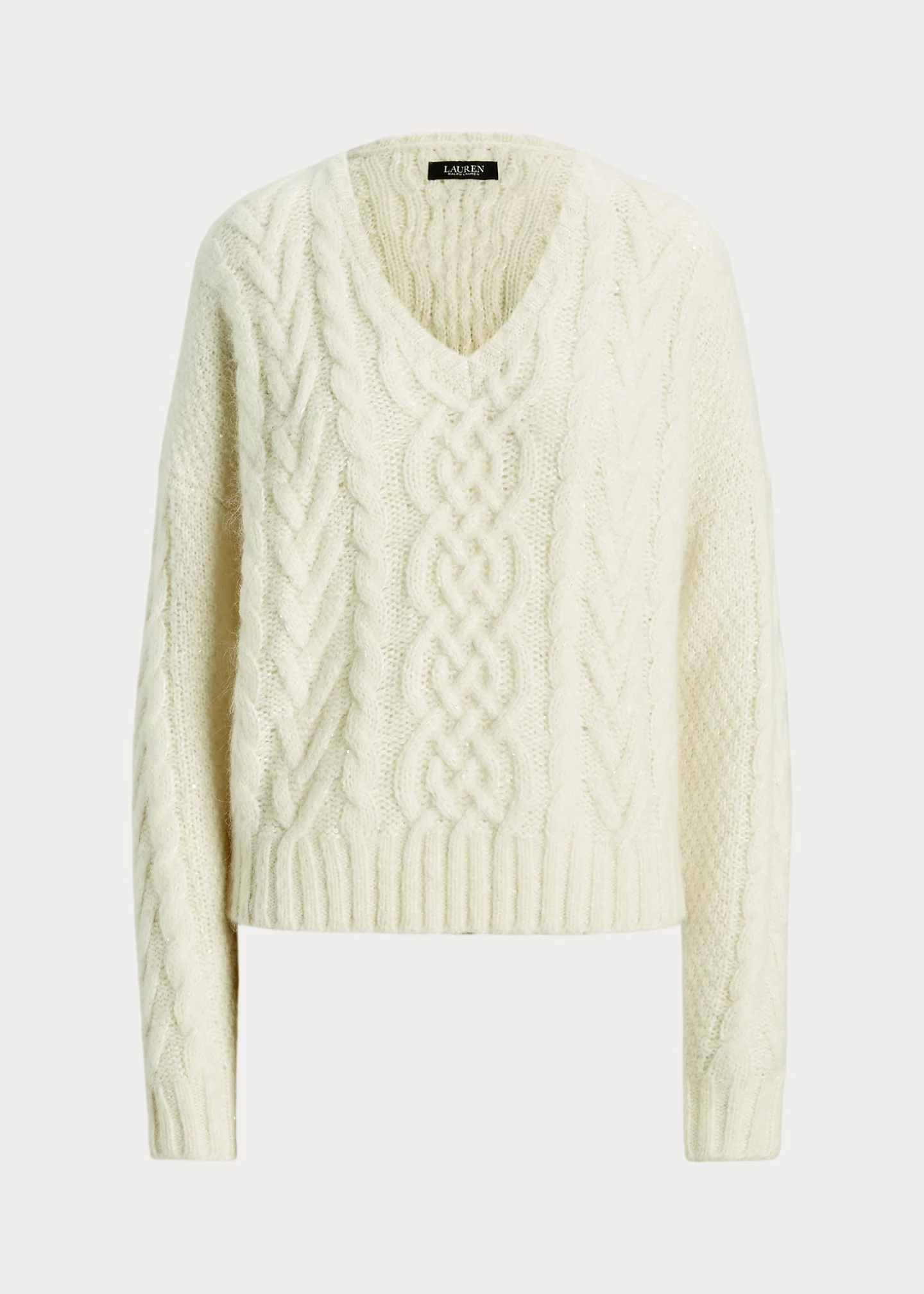 Sequined Wool-Blend Aran-Knit Sweater