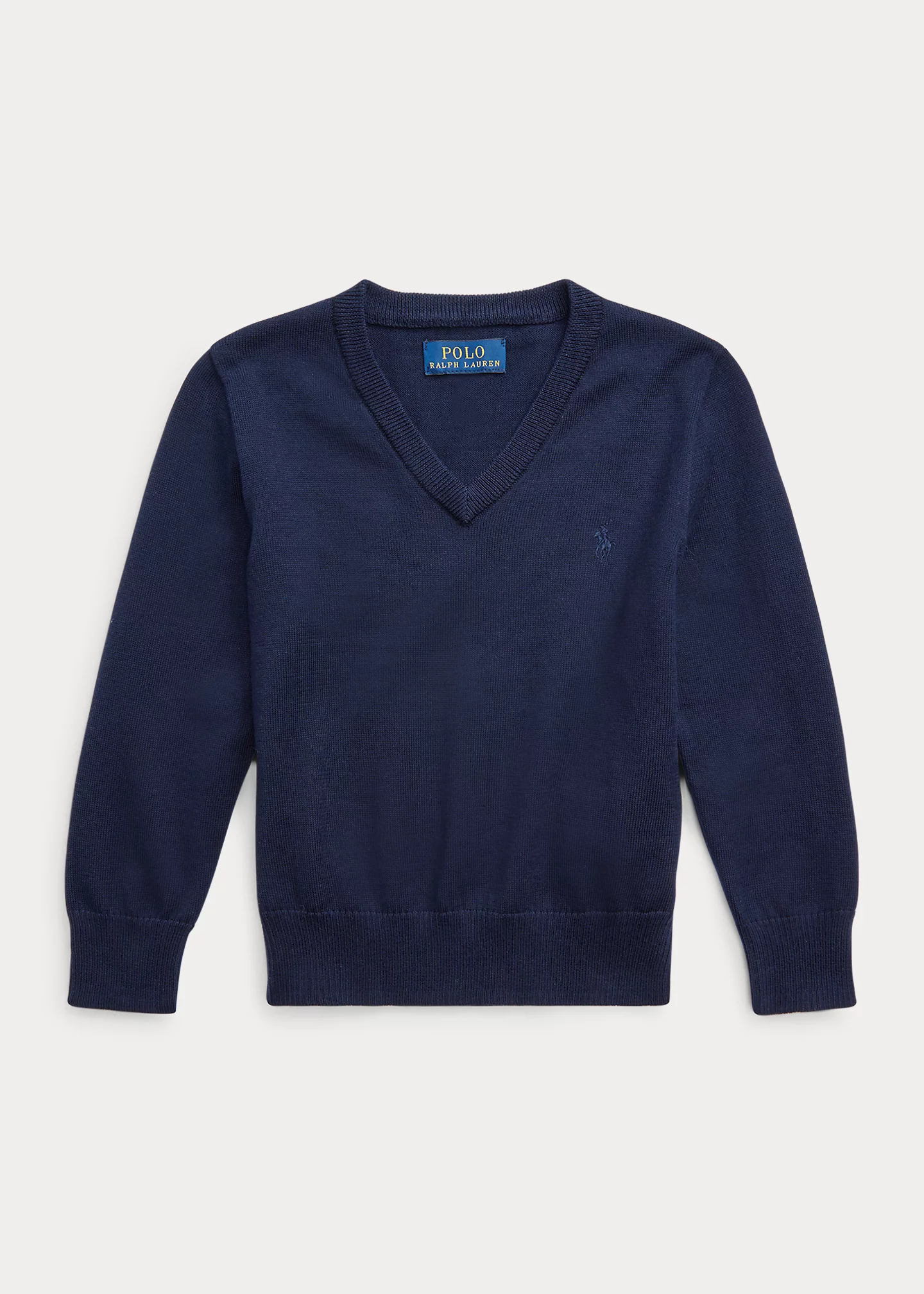 Cotton Interlock V-Neck Sweater