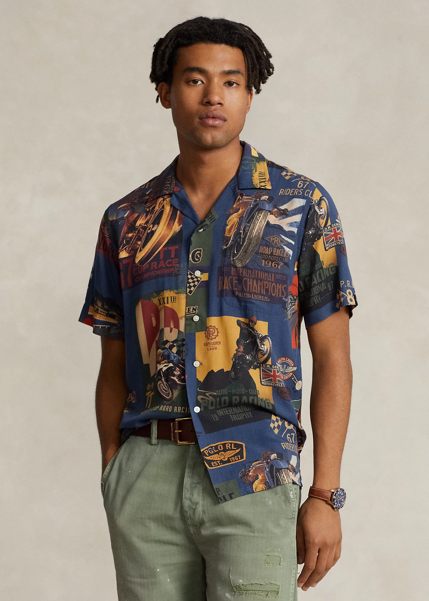 Classic Fit Print Camp Shirt