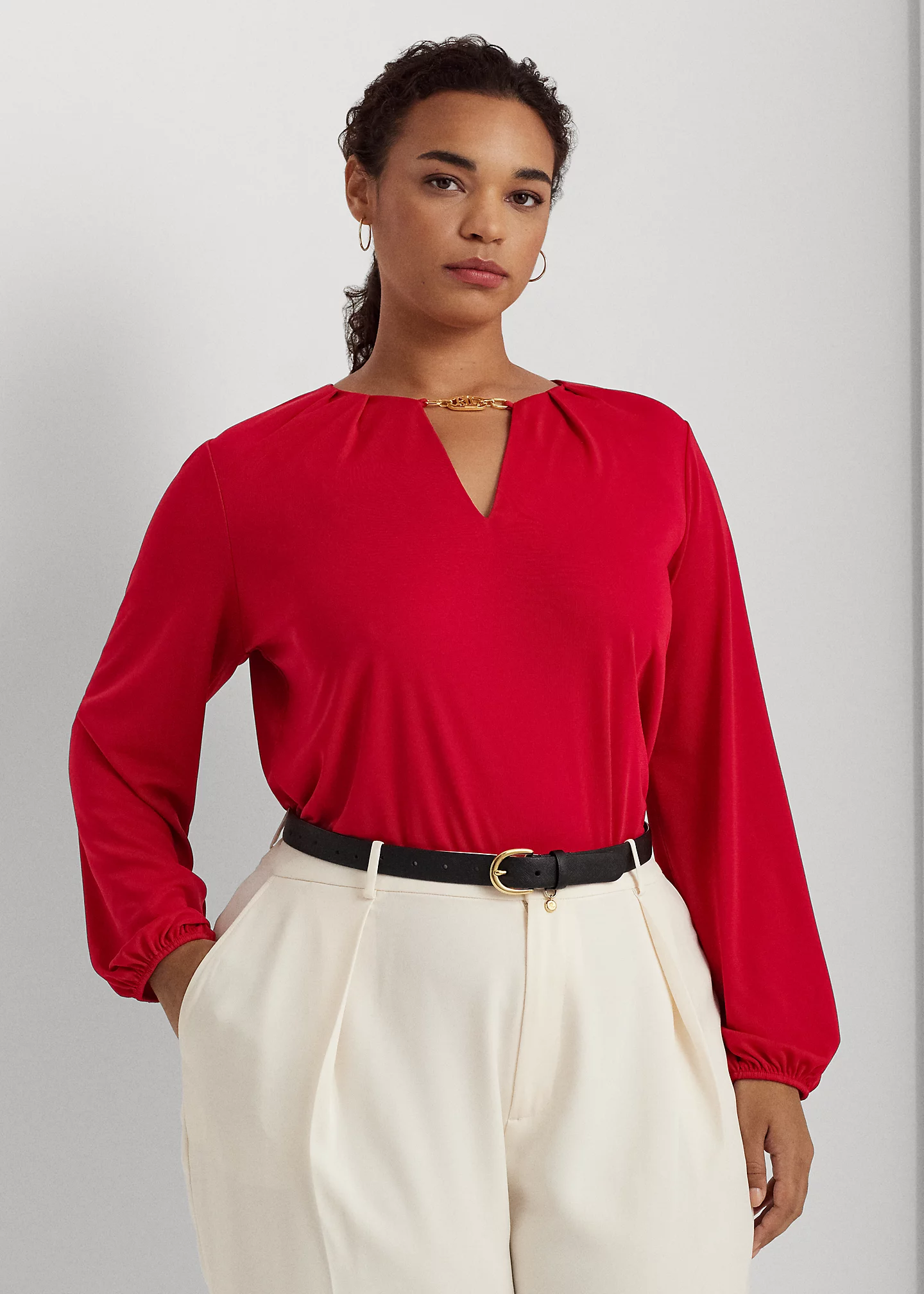 Logo-Trim Stretch Jersey Top