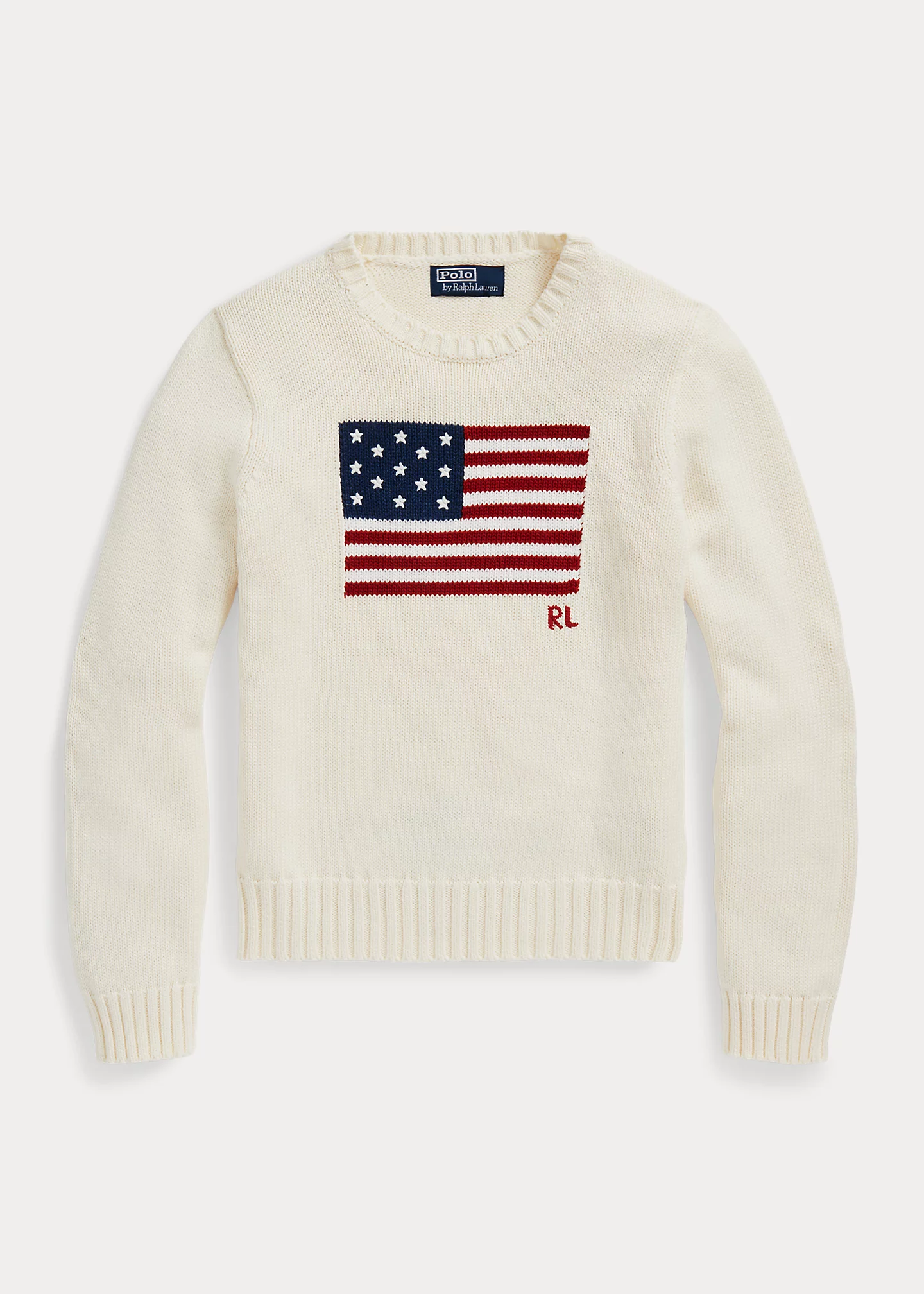 Flag Cotton Crewneck Sweater