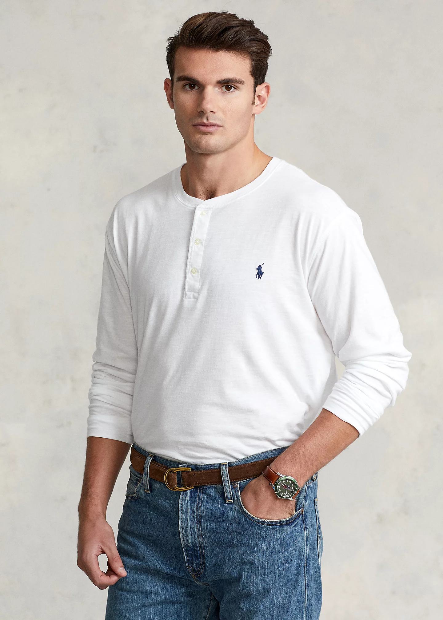 Slub Jersey Henley Shirt