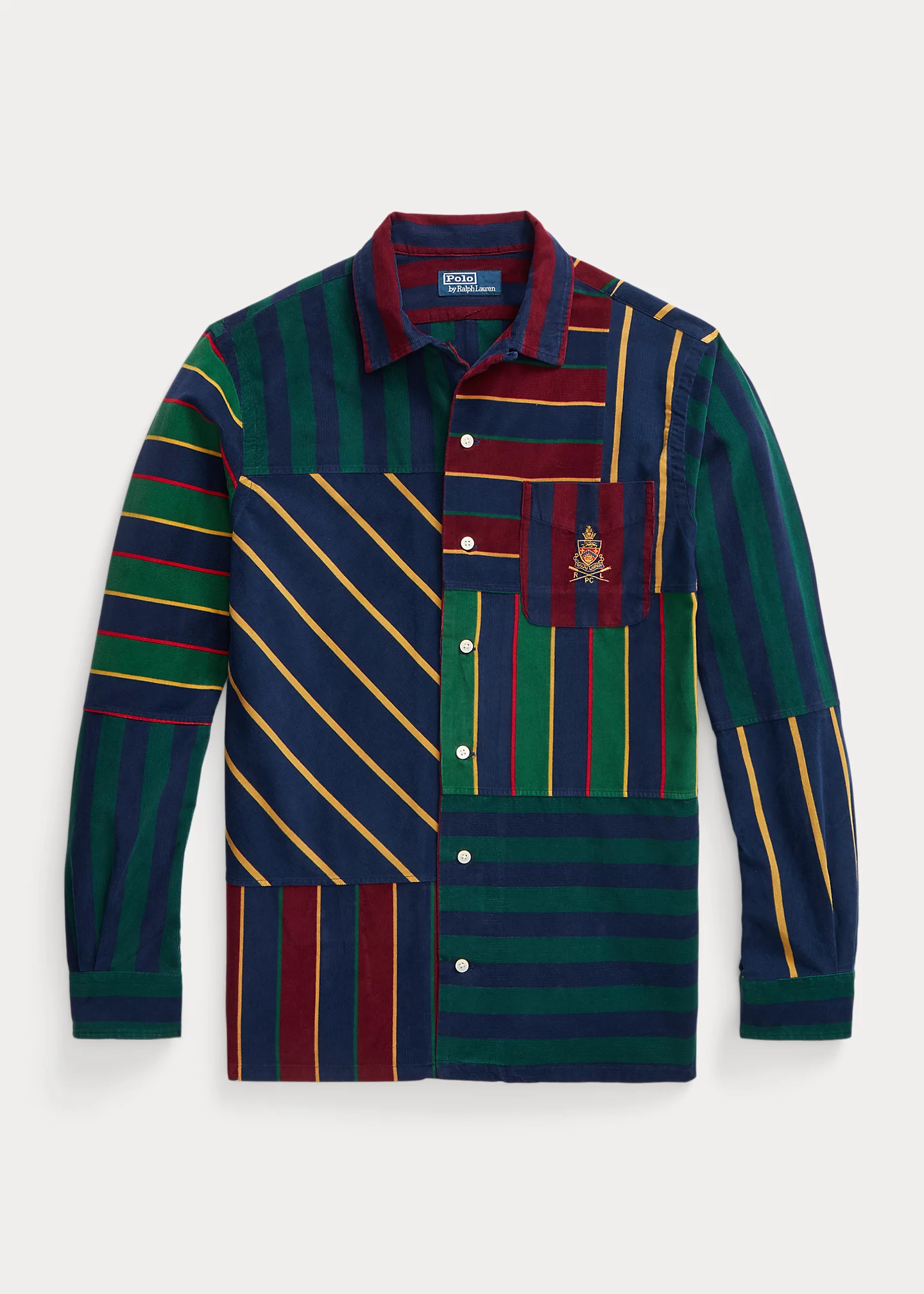 Classic Fit Patchwork Corduroy Shirt