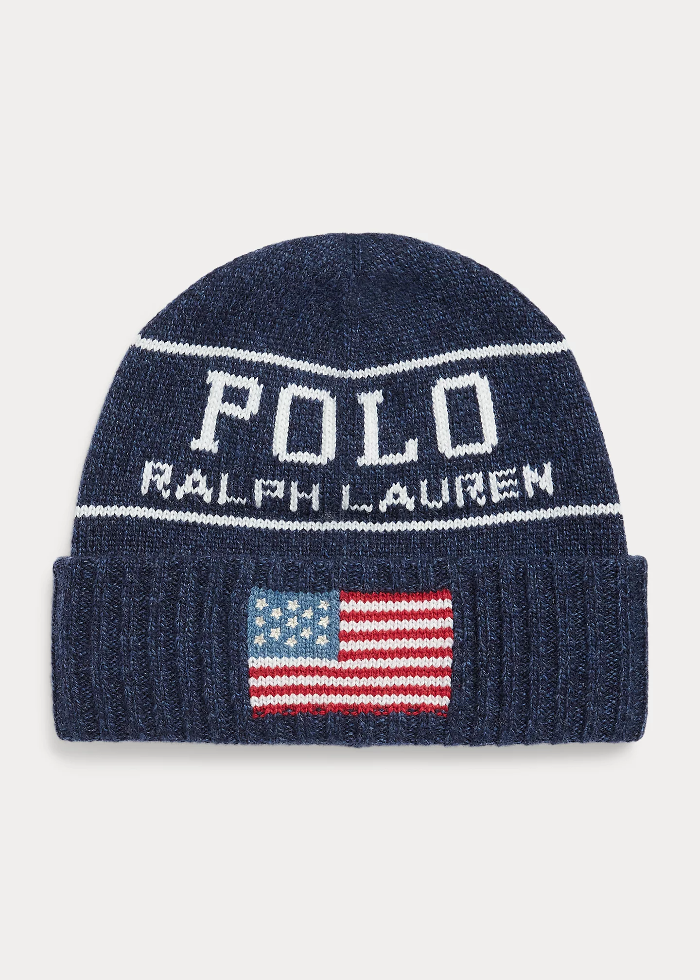 Intarsia-Knit Flag Beanie