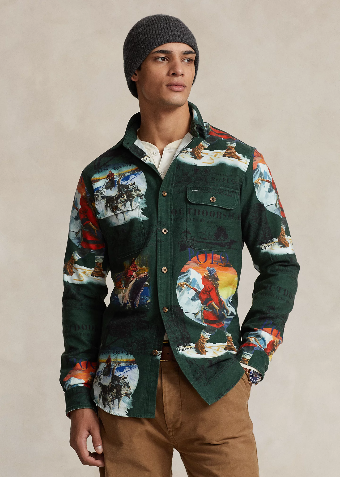 Classic Fit Chamois Graphic Workshirt