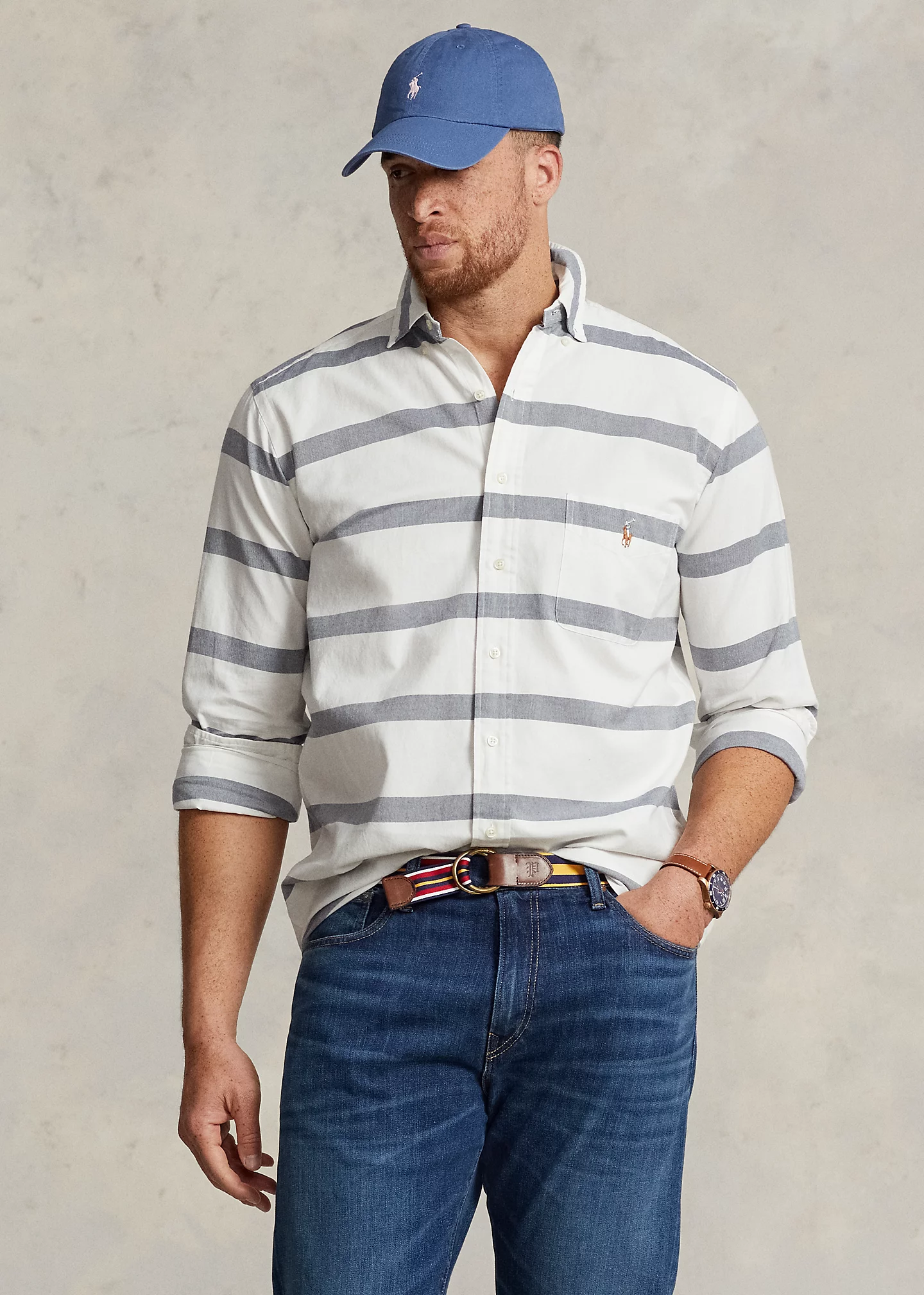 Classic Fit Striped Oxford Shirt
