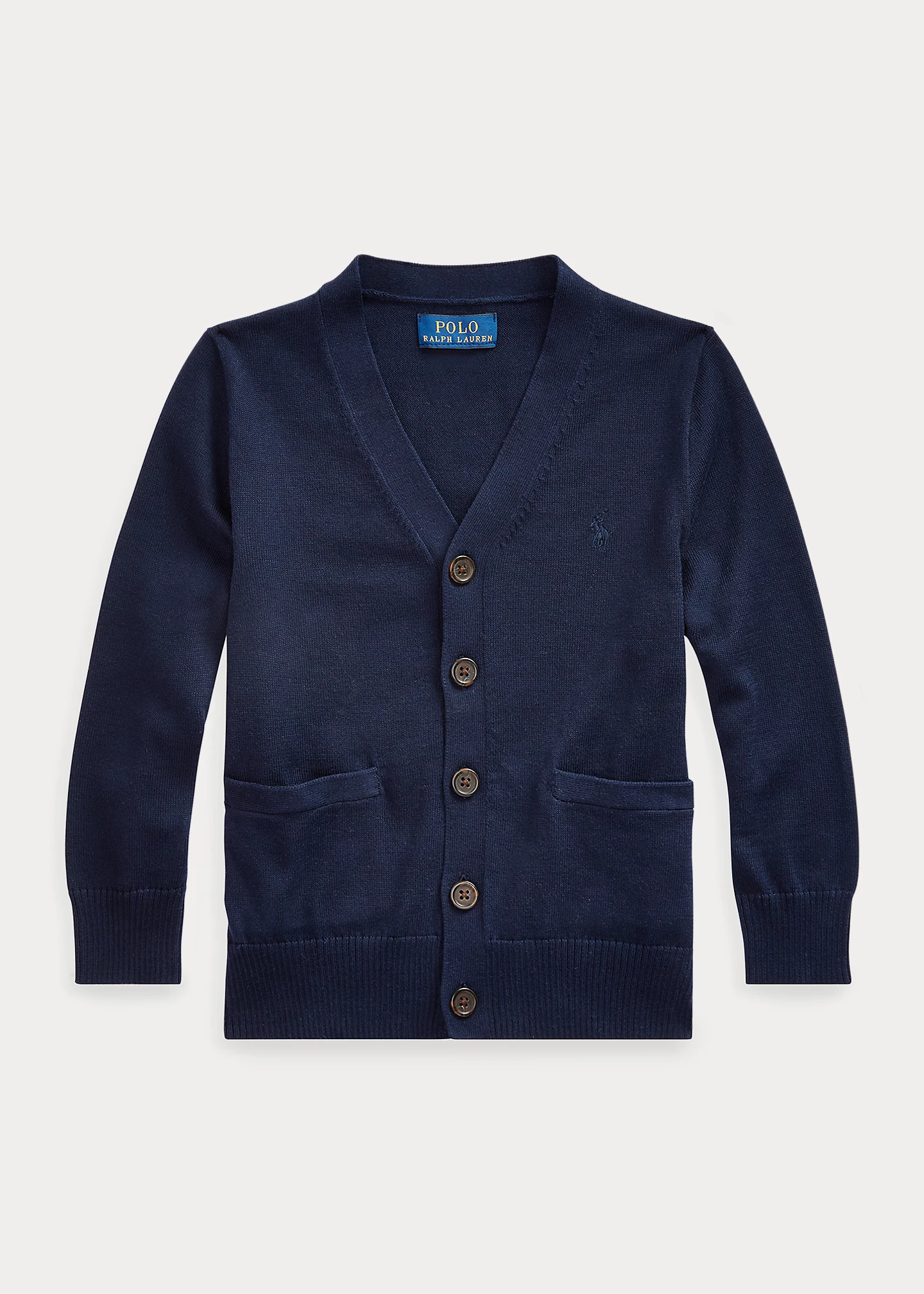 Cotton Interlock V-Neck Cardigan