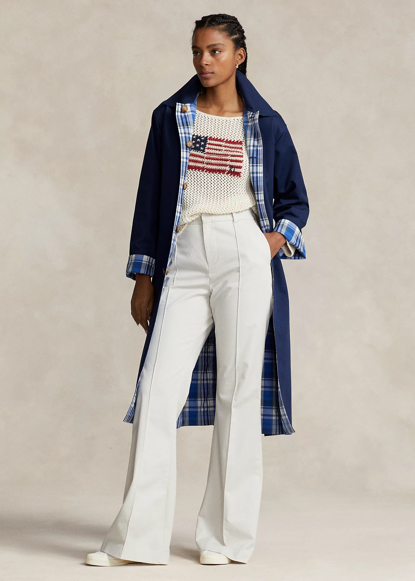 Reversible Cotton Long Car Coat