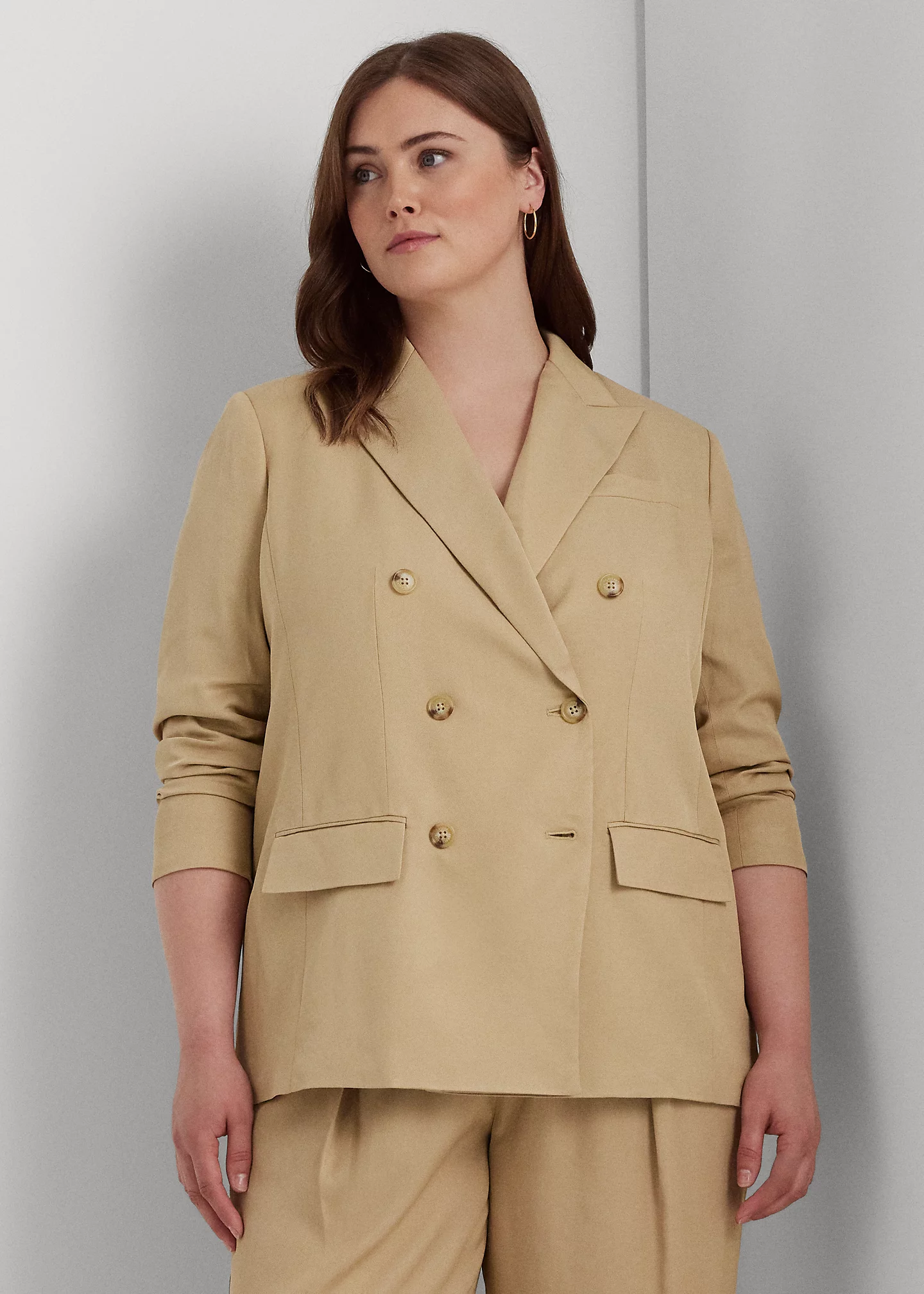 Double-Breasted Twill Blazer