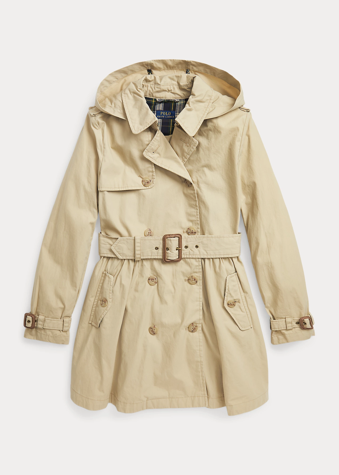 Water-Resistant Hooded Trench Coat