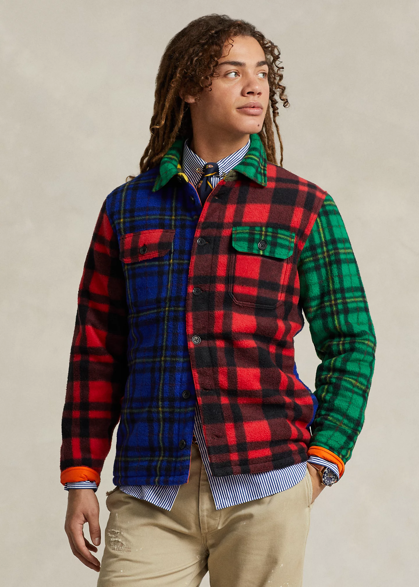 Plaid Brushed Fleece Shirt Jacket