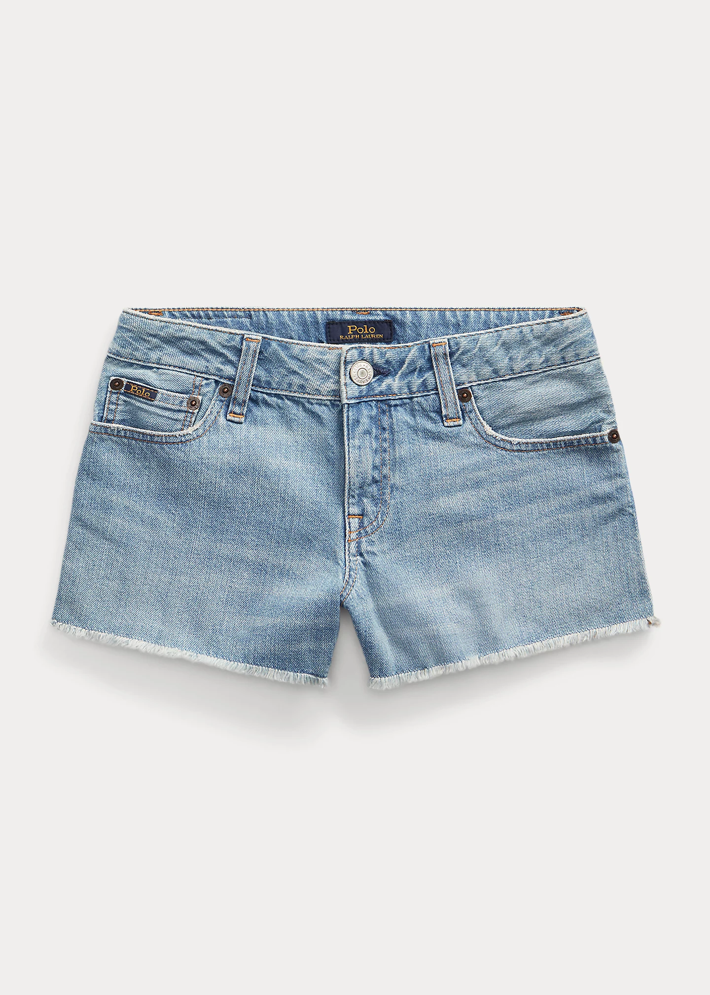 Frayed Cotton Denim Short