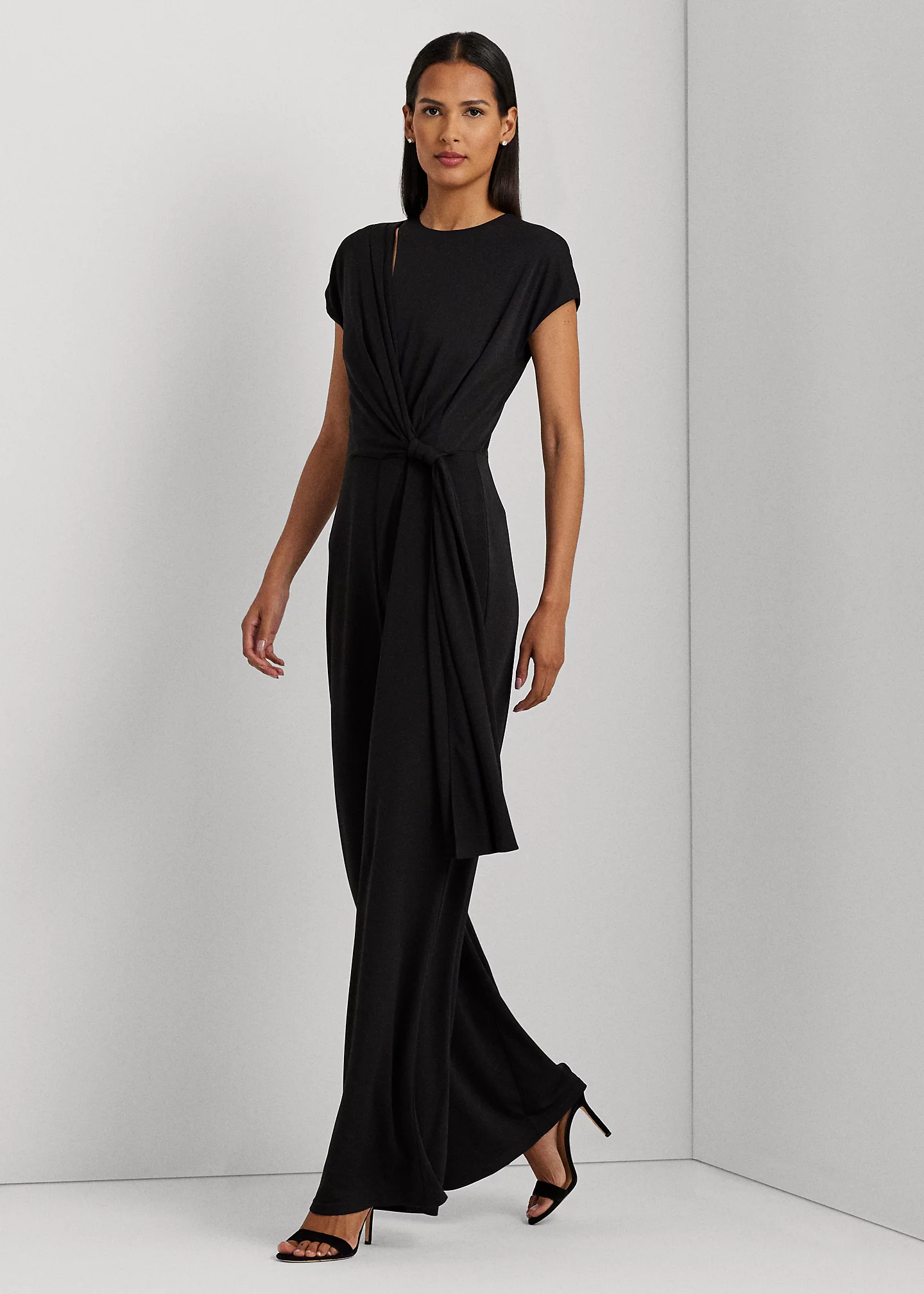 Tie-Front Jersey Wide-Leg Jumpsuit