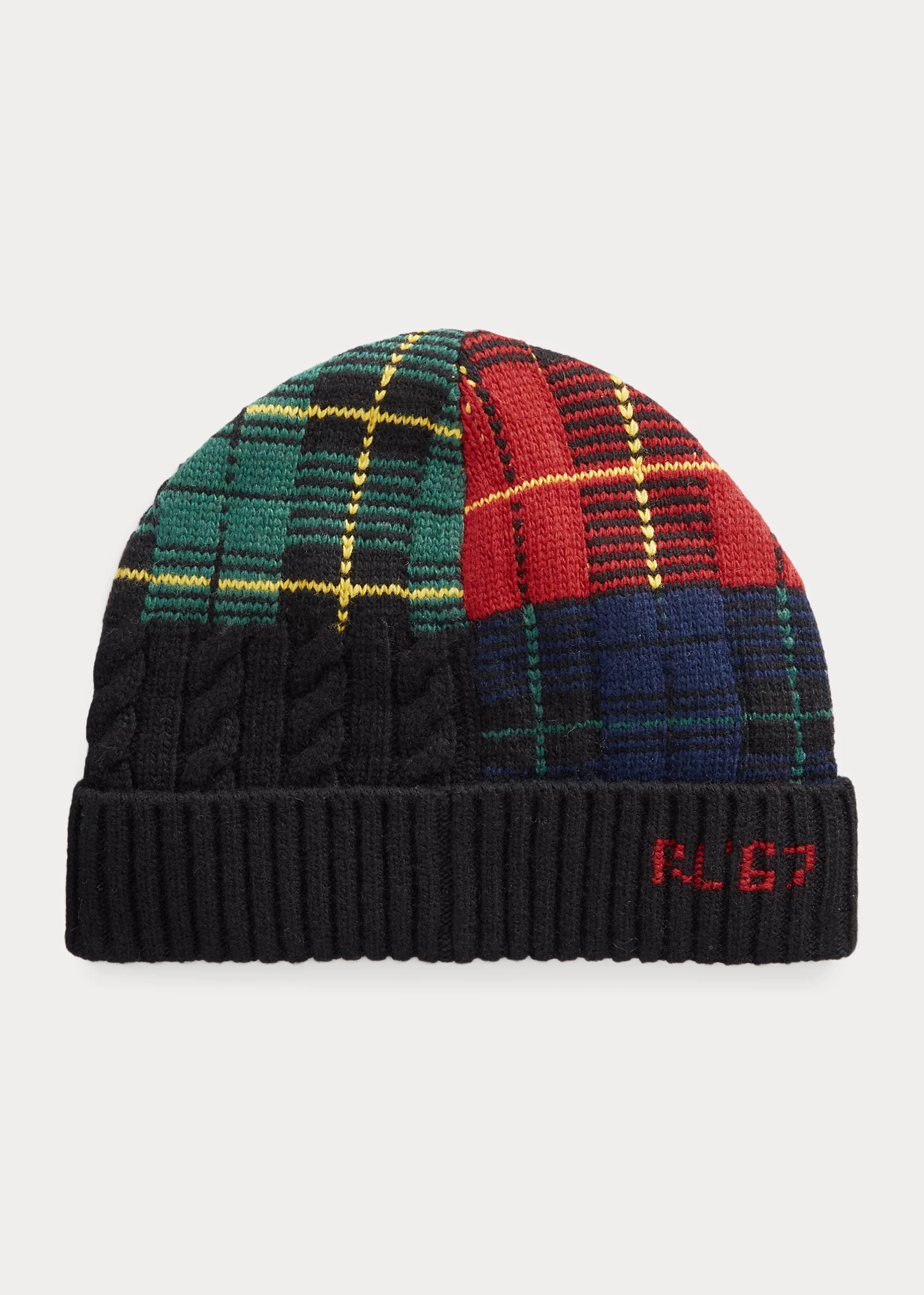 Patchwork Plaid Wool-Blend Beanie
