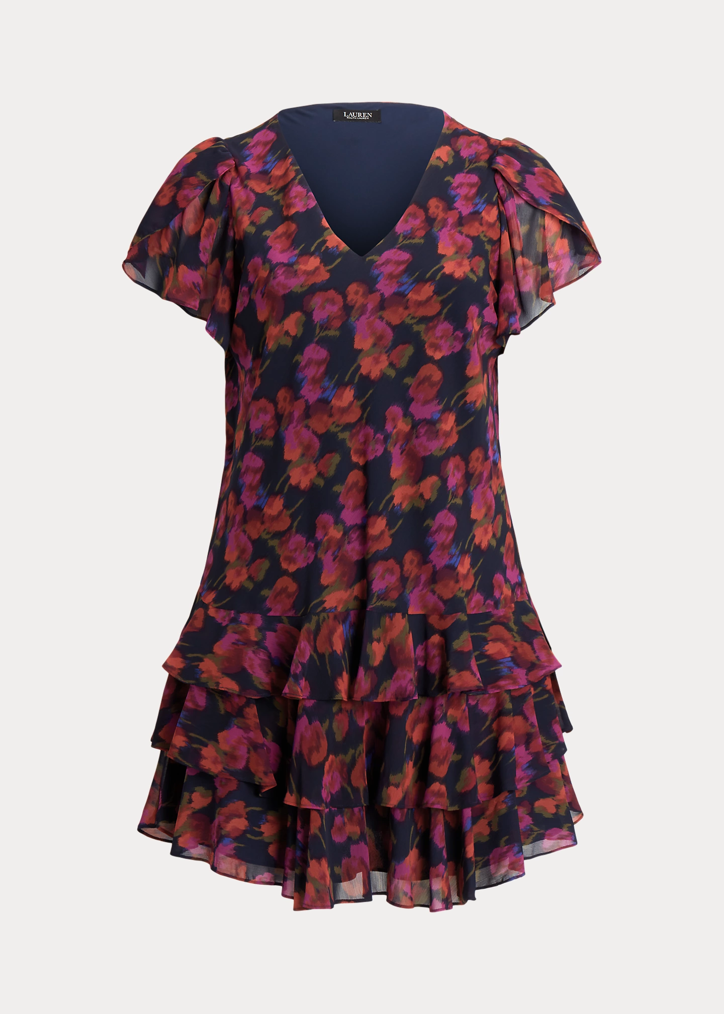 Floral Georgette Drop-Waist Dress