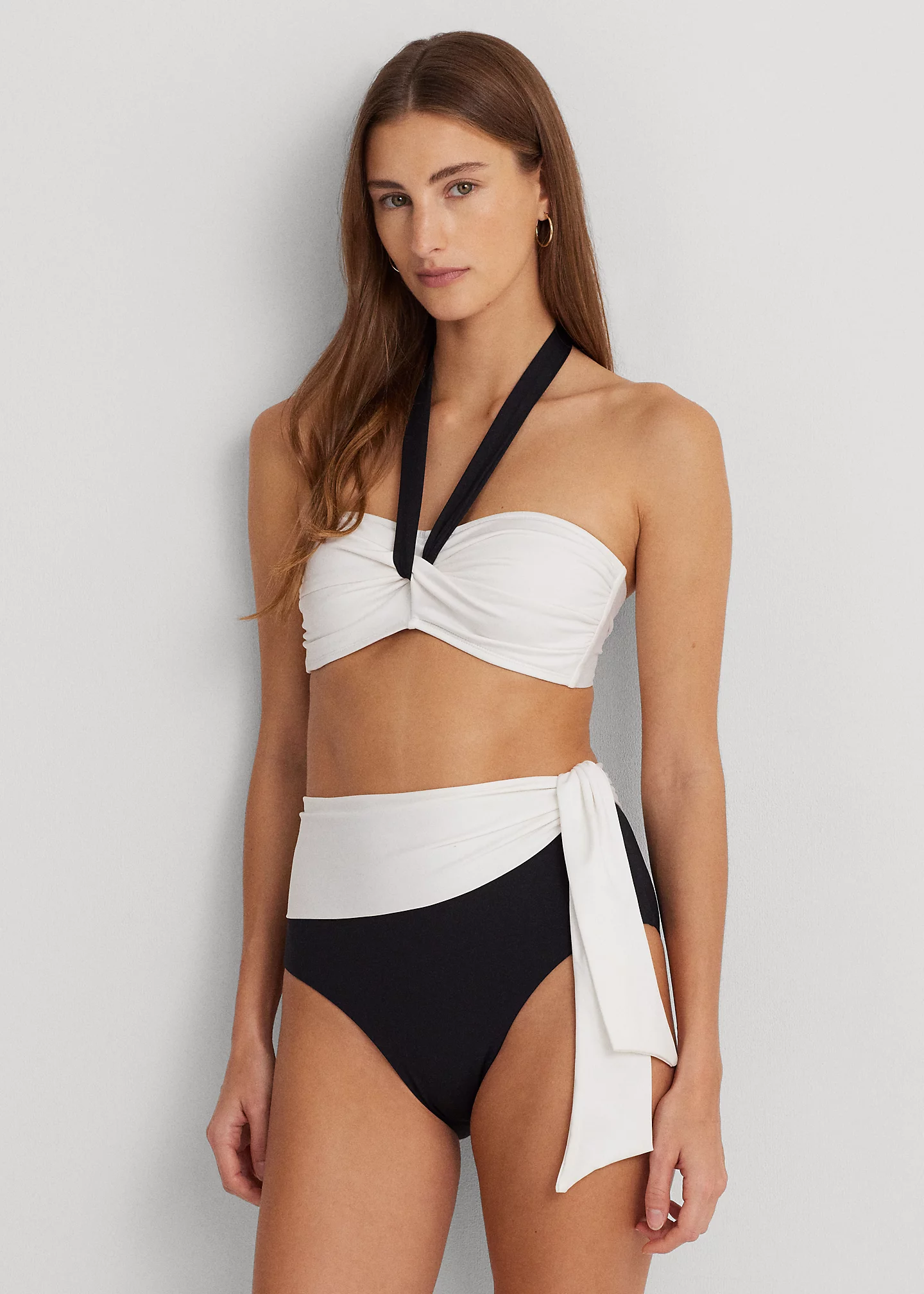 Color-Blocked High-Waisted Bikini Bottom