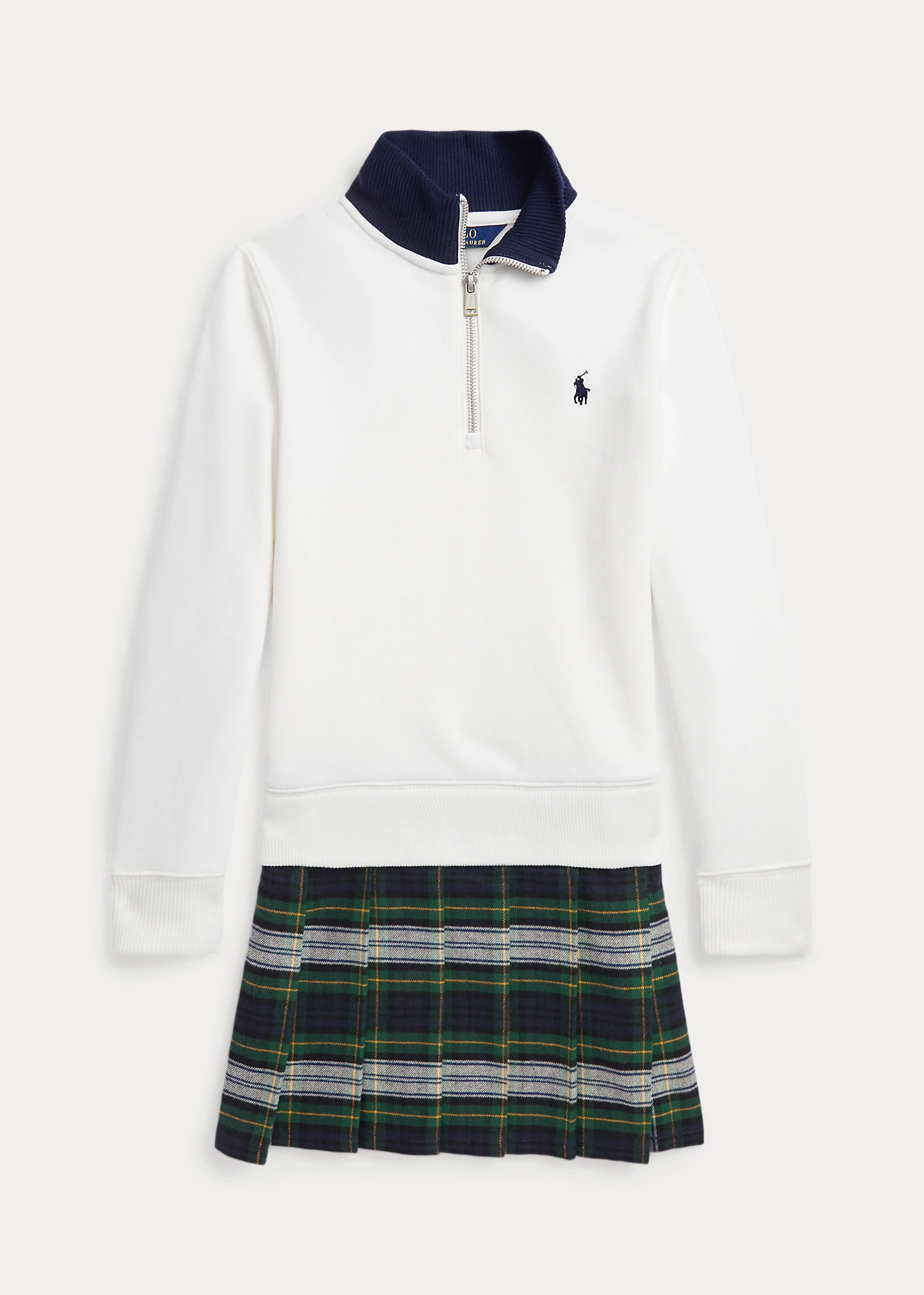 Plaid Pleated Fleece Dress