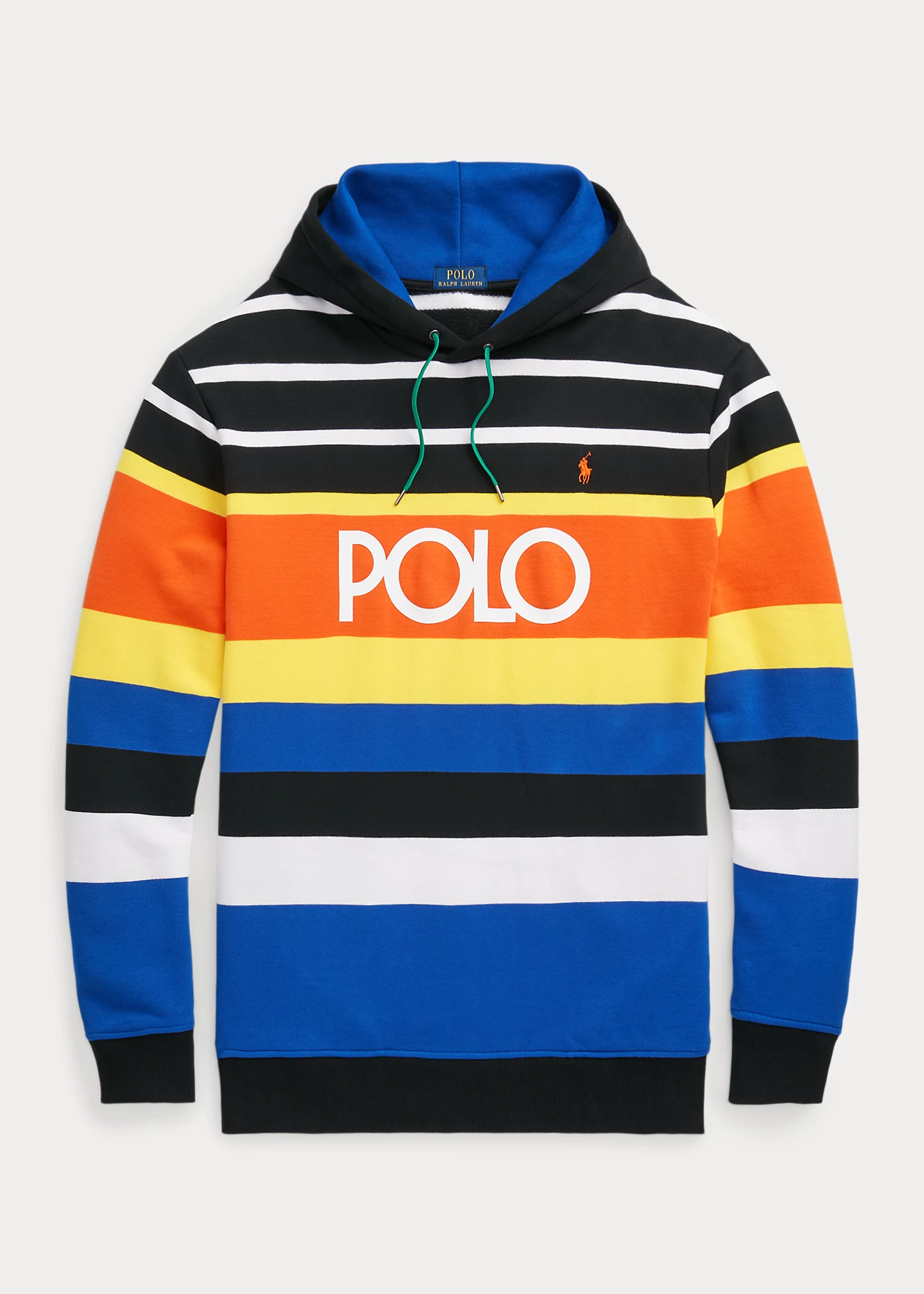 Logo Striped Fleece Hoodie