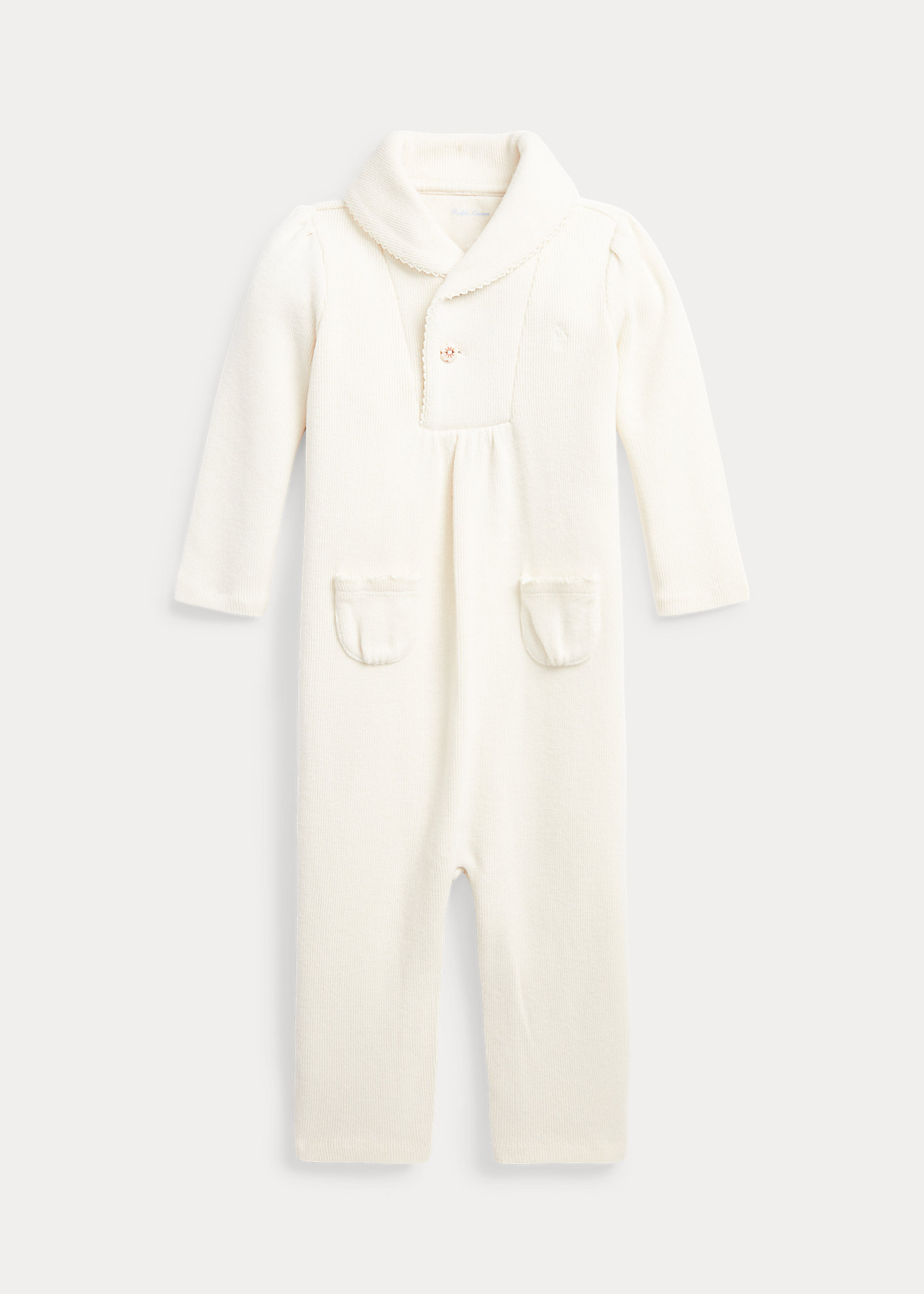 Ribbed Cotton Shawl-Collar Coverall