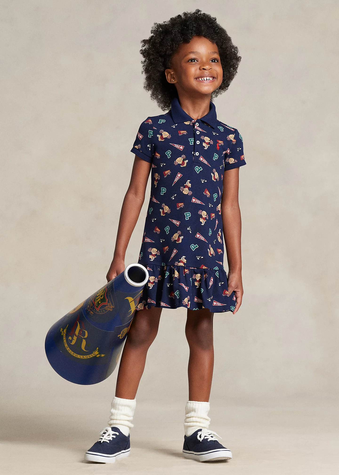 Polo Bear Cotton Mesh Polo Dress