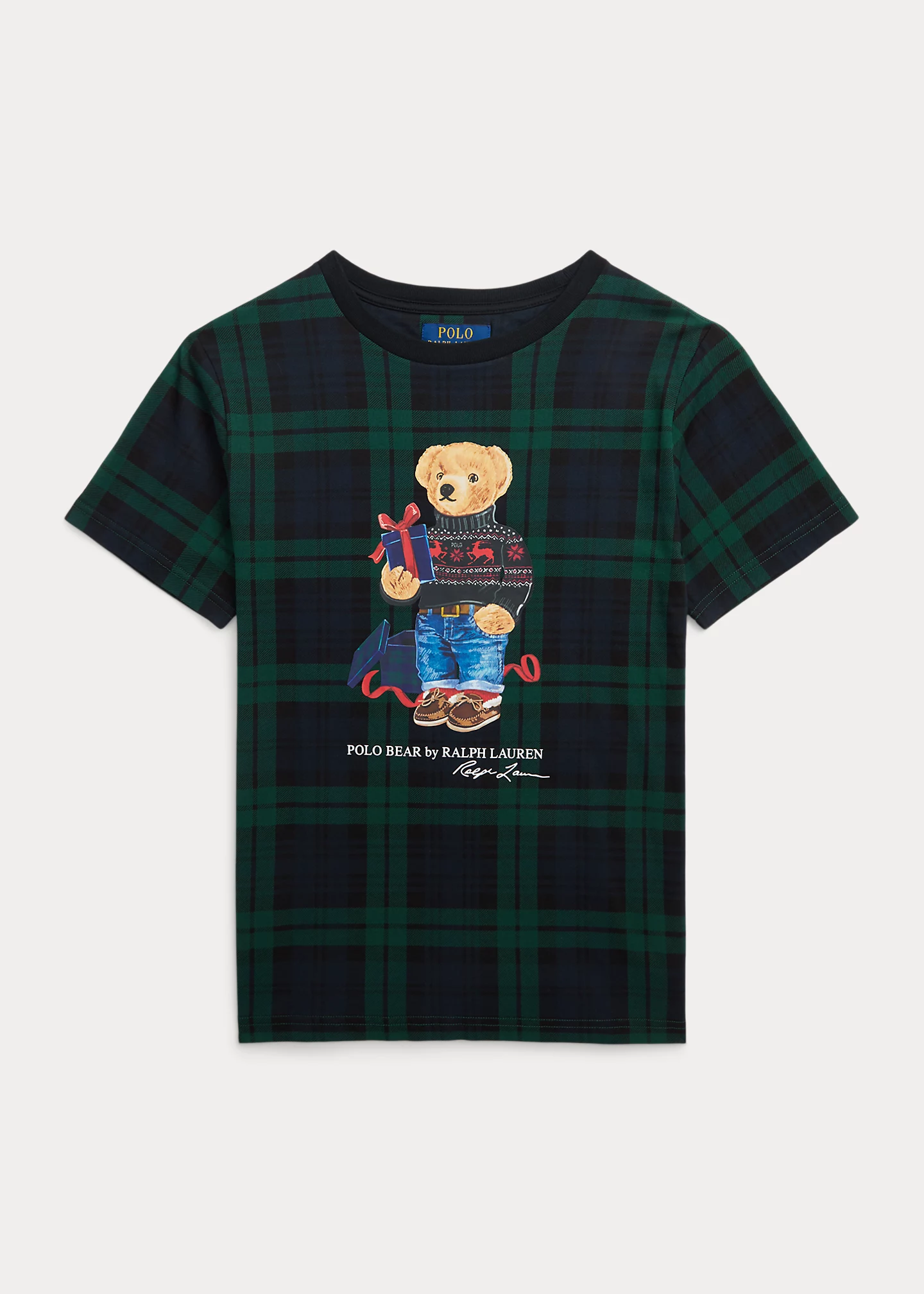 Polo Bear Plaid Cotton Jersey Tee