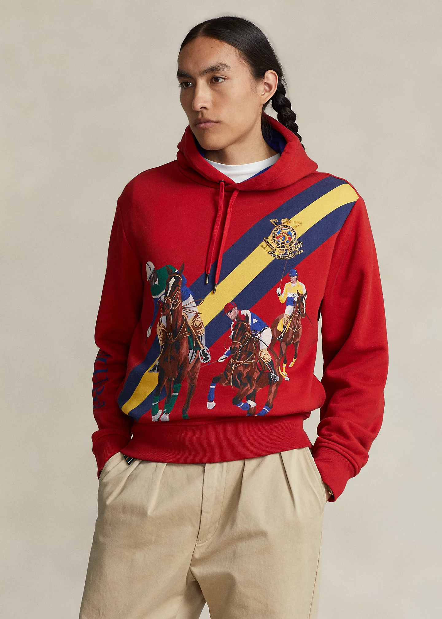 Polo Match–Print Fleece Hoodie