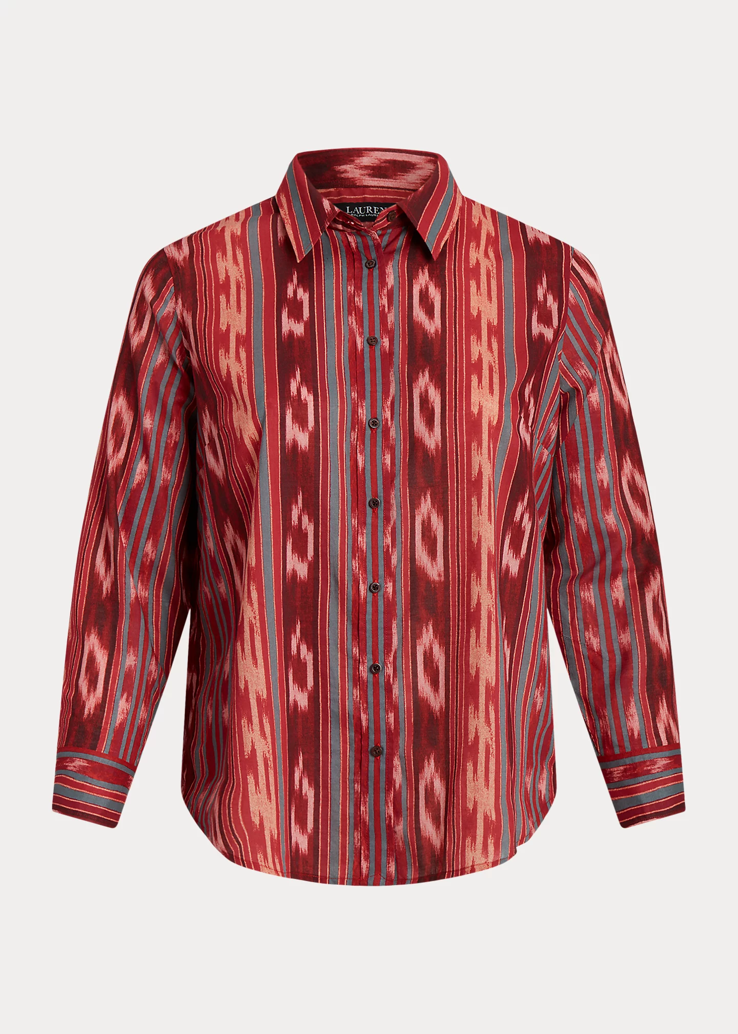 Geo-Striped Cotton Voile Shirt